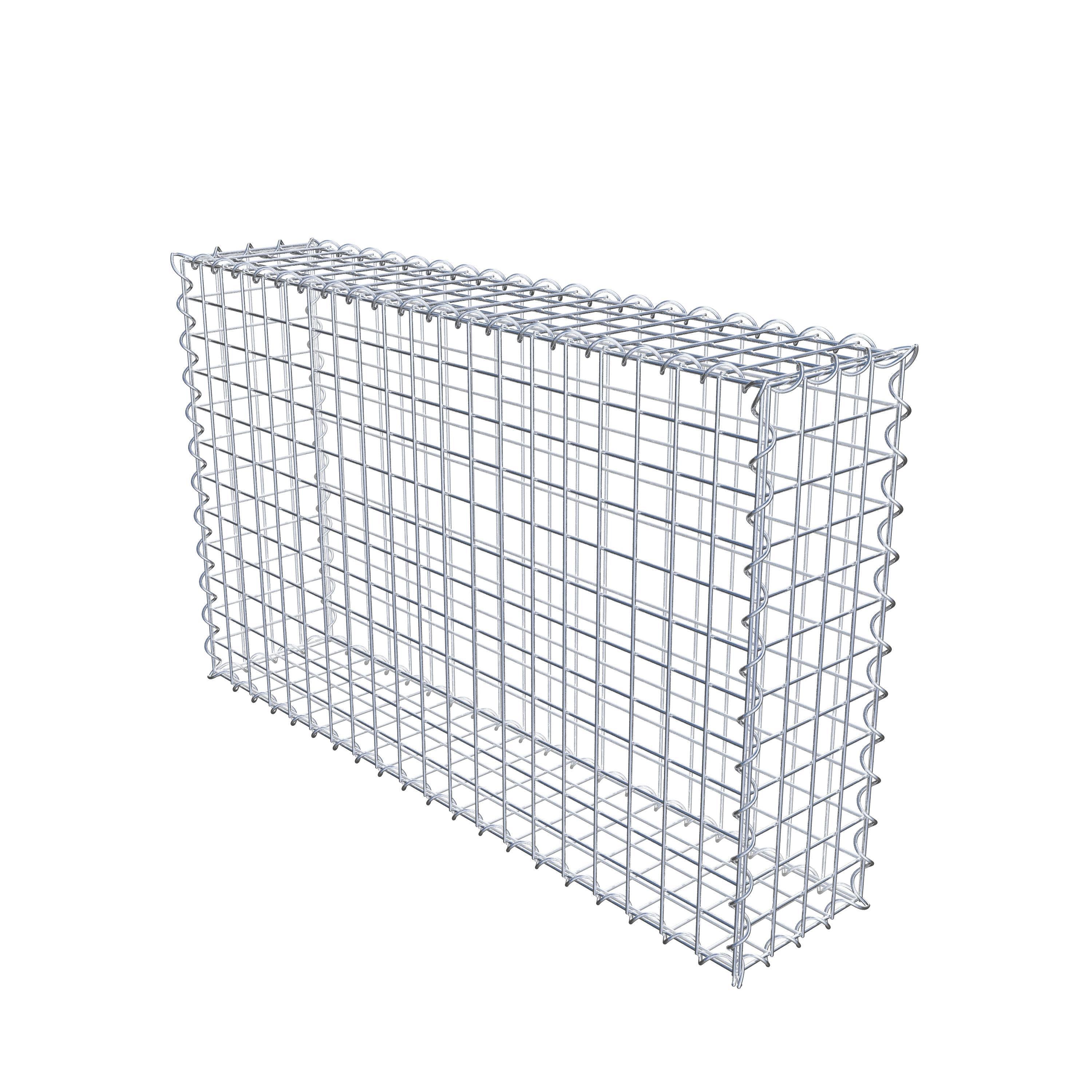 Gabion 100 cm x 60 cm x 20 cm (L x H x D), maskstorlek 5 cm x 5 cm, spiral