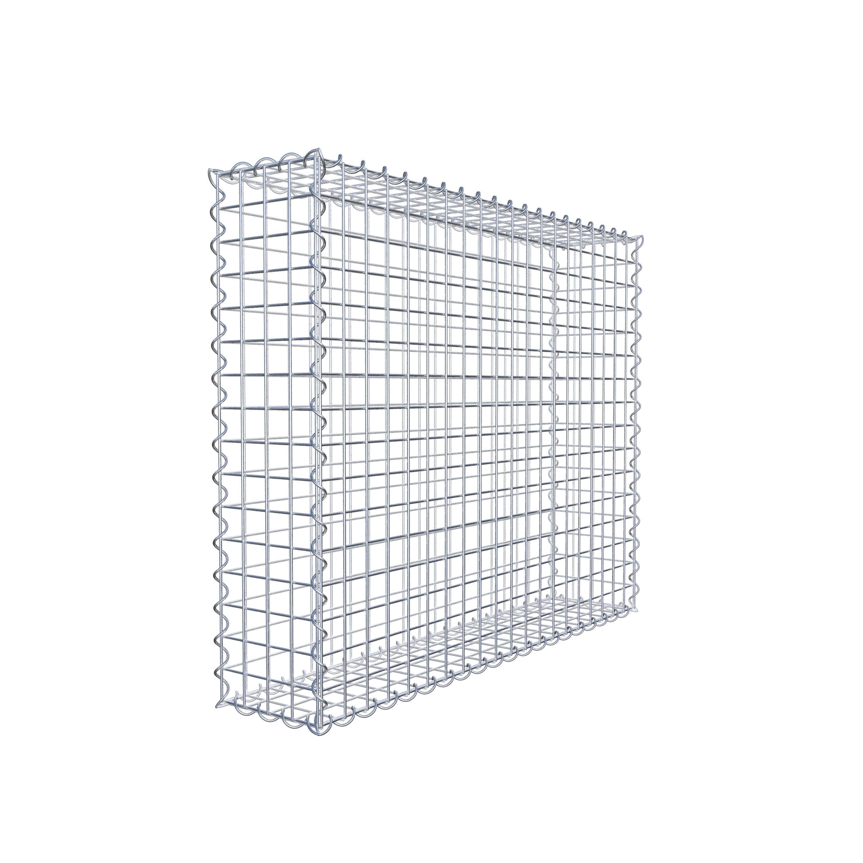 Gabion 100 cm x 80 cm x 20 cm (L x H x D), maskstorlek 5 cm x 5 cm, spiral