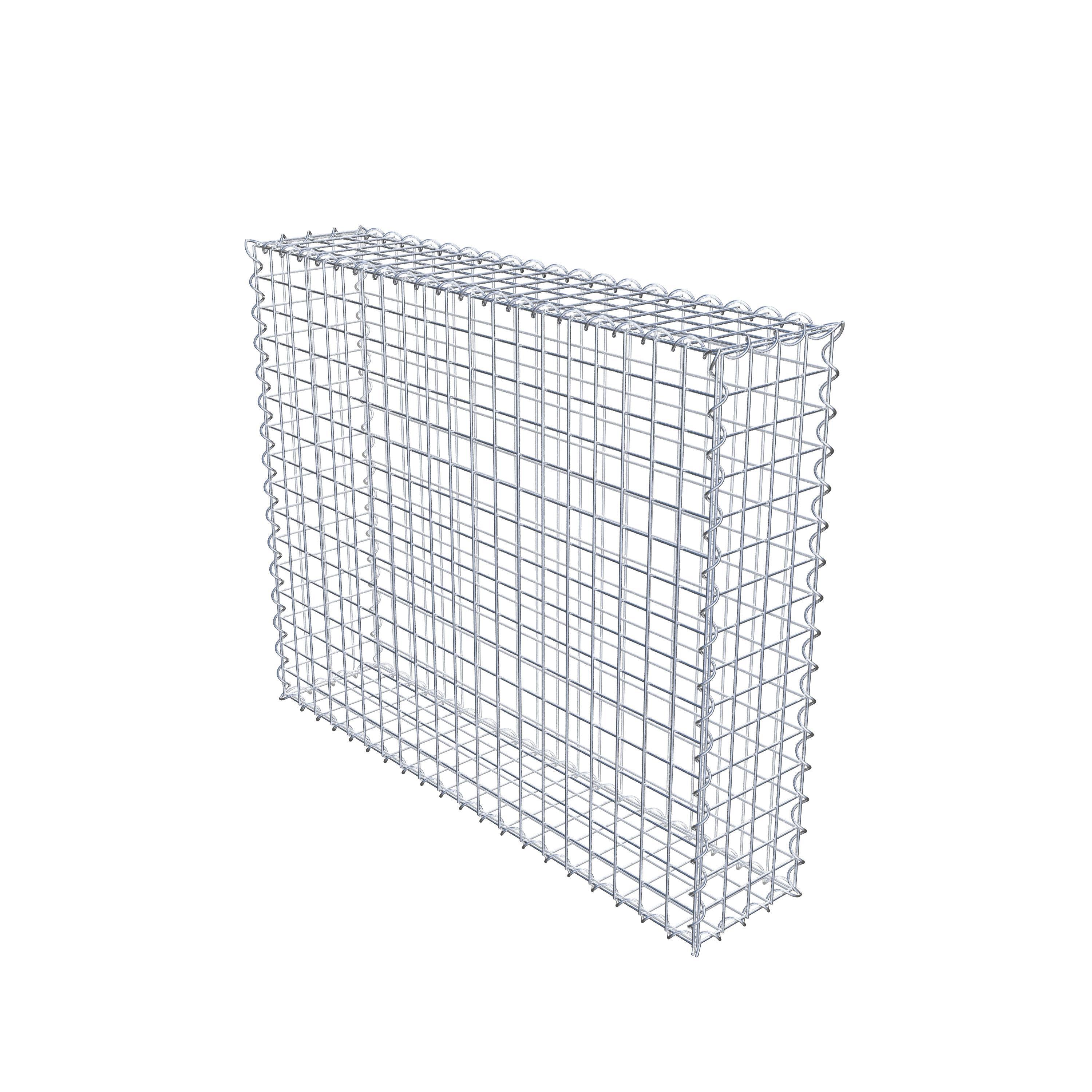 Gabion 100 cm x 80 cm x 20 cm (L x H x D), maskstorlek 5 cm x 5 cm, spiral