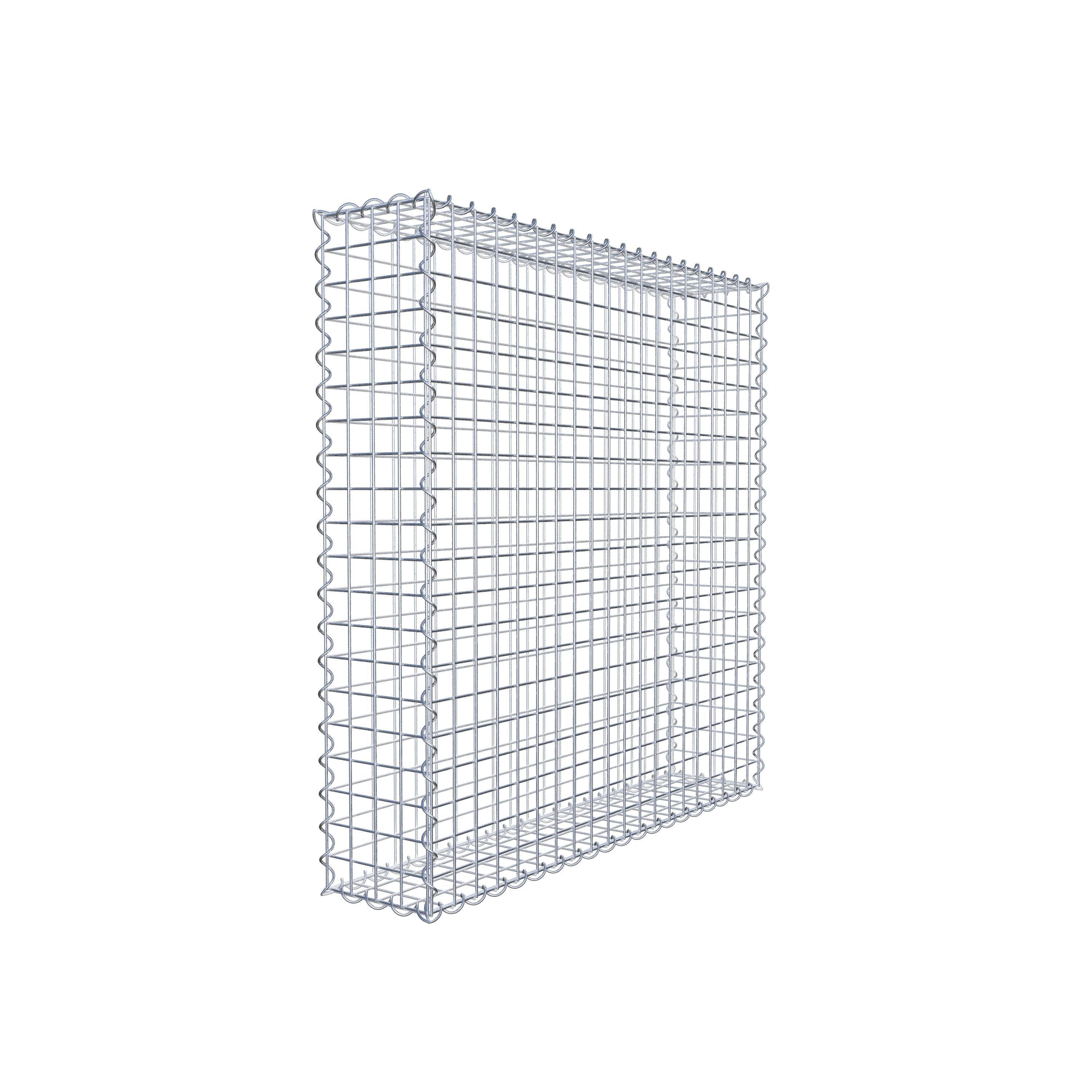 Gabion 100 cm x 100 cm x 20 cm (L x H x D), mesh size 5 cm x 5 cm, spiral