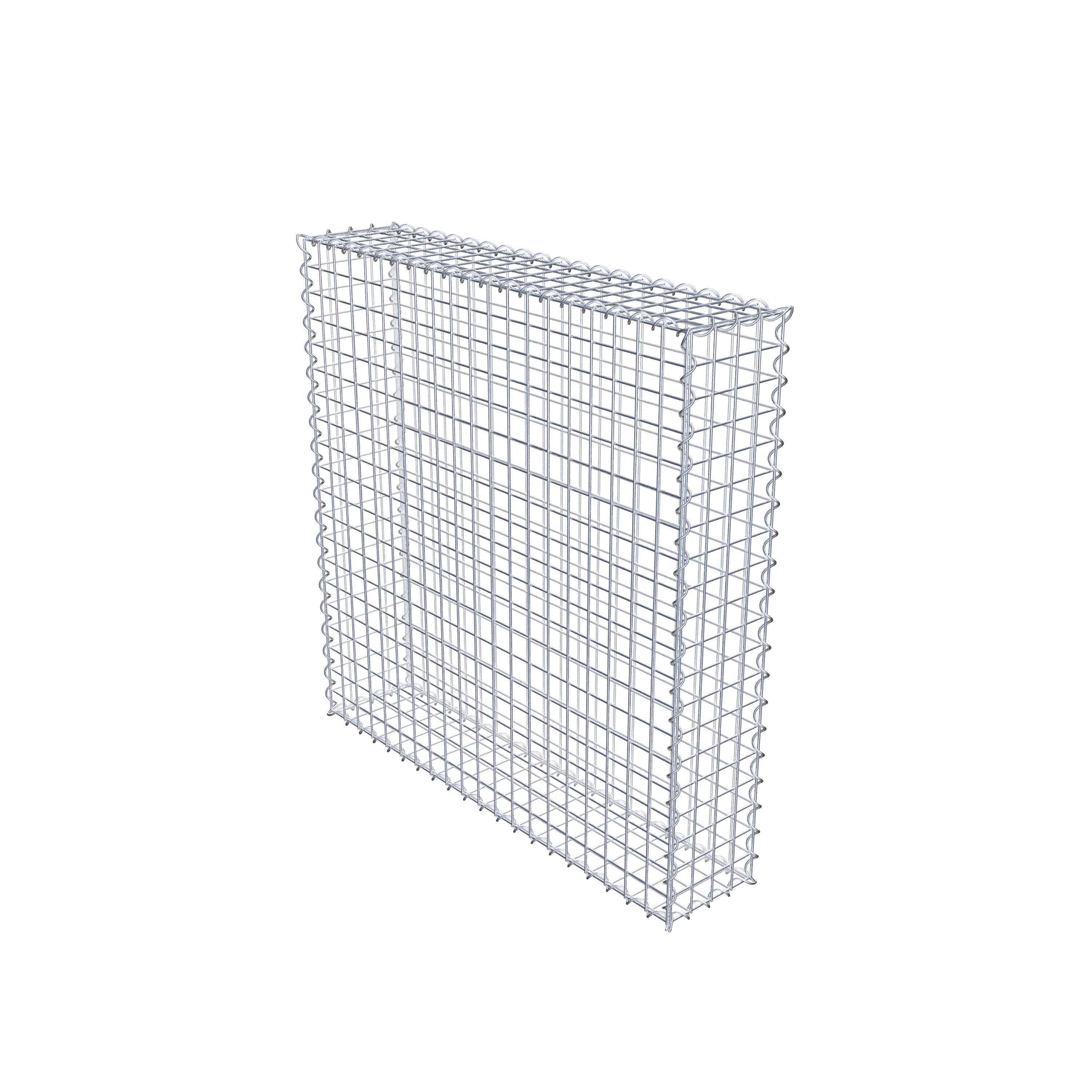 Gabion 100 cm x 100 cm x 20 cm (L x H x D), maskstorlek 5 cm x 5 cm, spiral