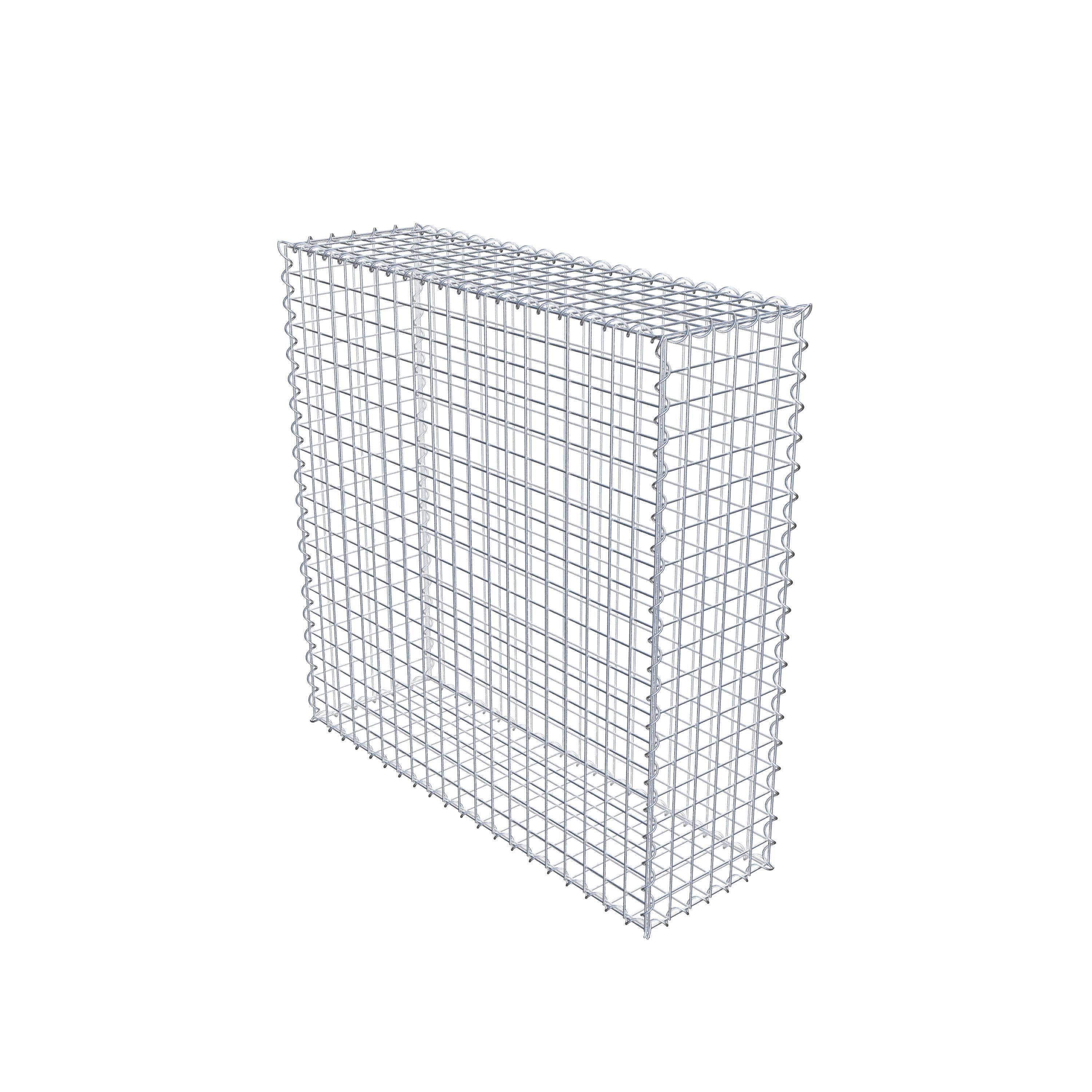 Gabion 100 cm x 100 cm x 30 cm (L x H x D), maskestørrelse 5 cm x 5 cm, spiral