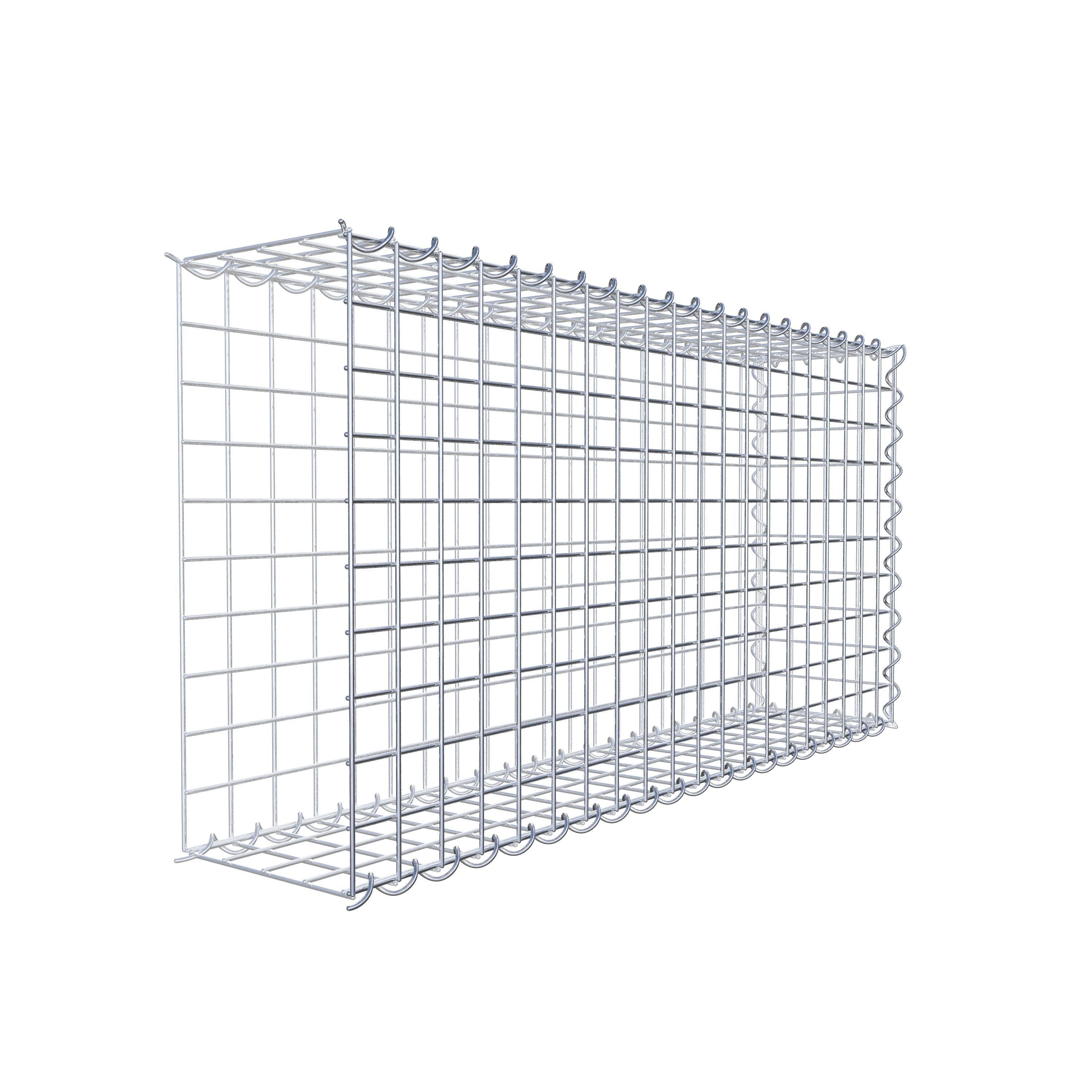 Opvokset gabion type 2 100 cm x 50 cm x 20 cm (L x H x D), maskestørrelse 5 cm x 5 cm, spiral