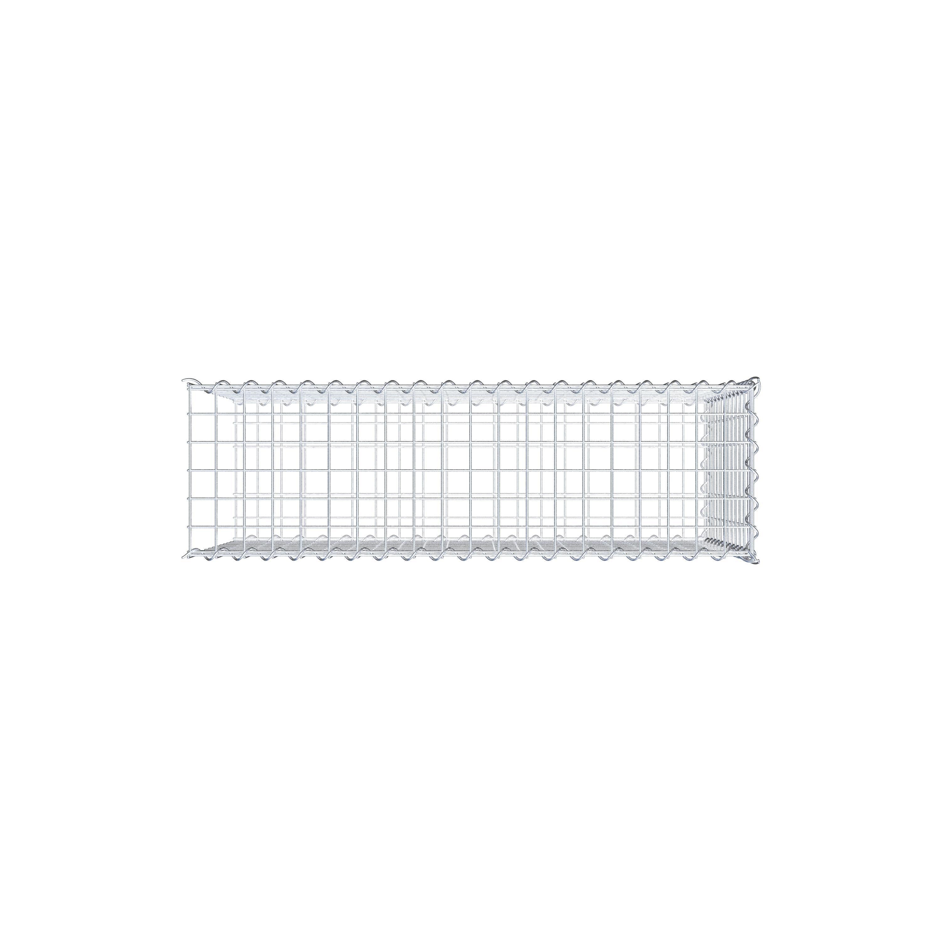 Opvokset gabion type 2 100 cm x 60 cm x 30 cm (L x H x D), maskestørrelse 5 cm x 5 cm, spiral