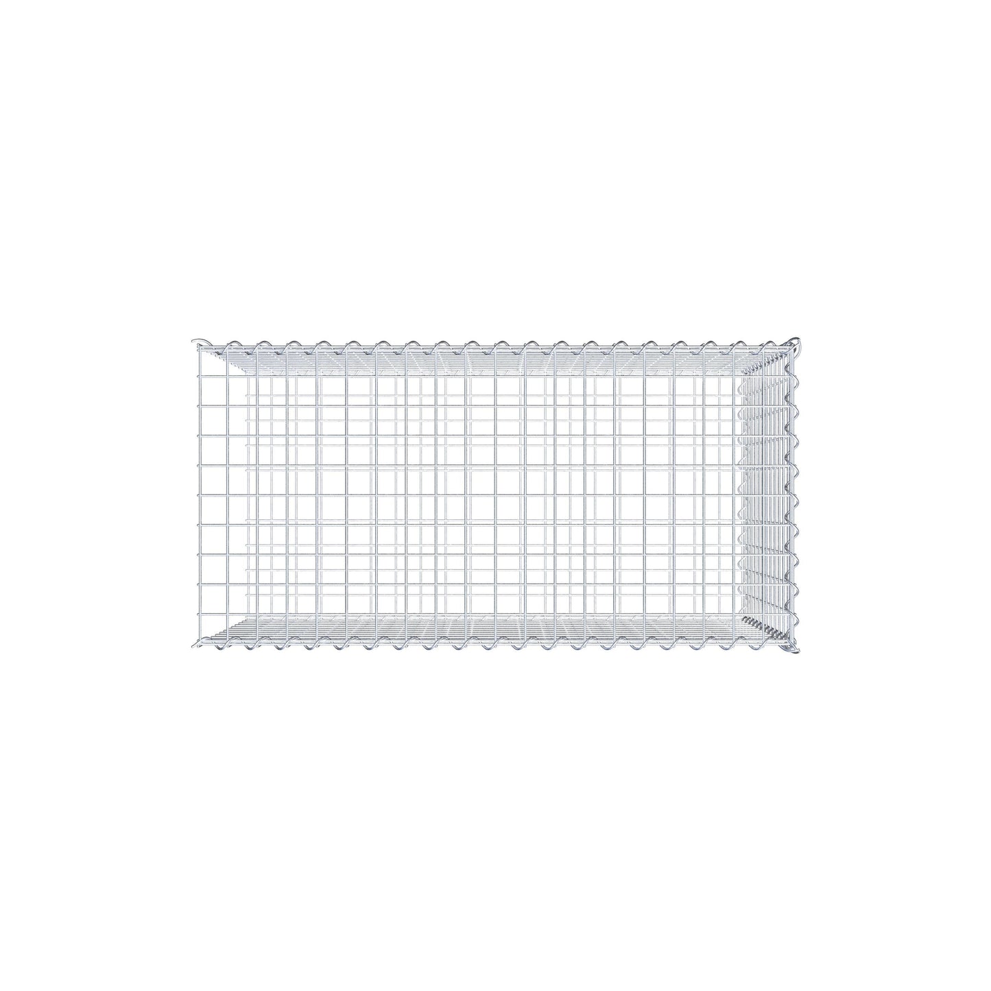 Gabion rapporté type 2 100 cm x 60 cm x 50 cm (L x H x P), mailles 5 cm x 5 cm, spirale