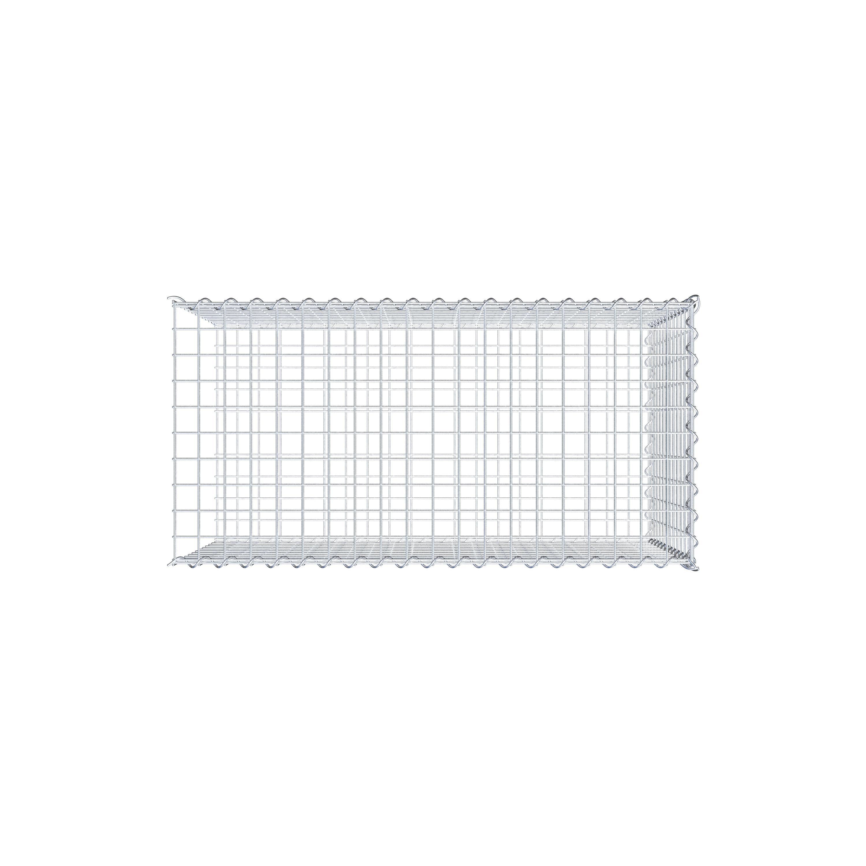 Udvokset gabion type 2 100 cm x 60 cm x 50 cm (L x H x D), maskestørrelse 5 cm x 5 cm, spiral