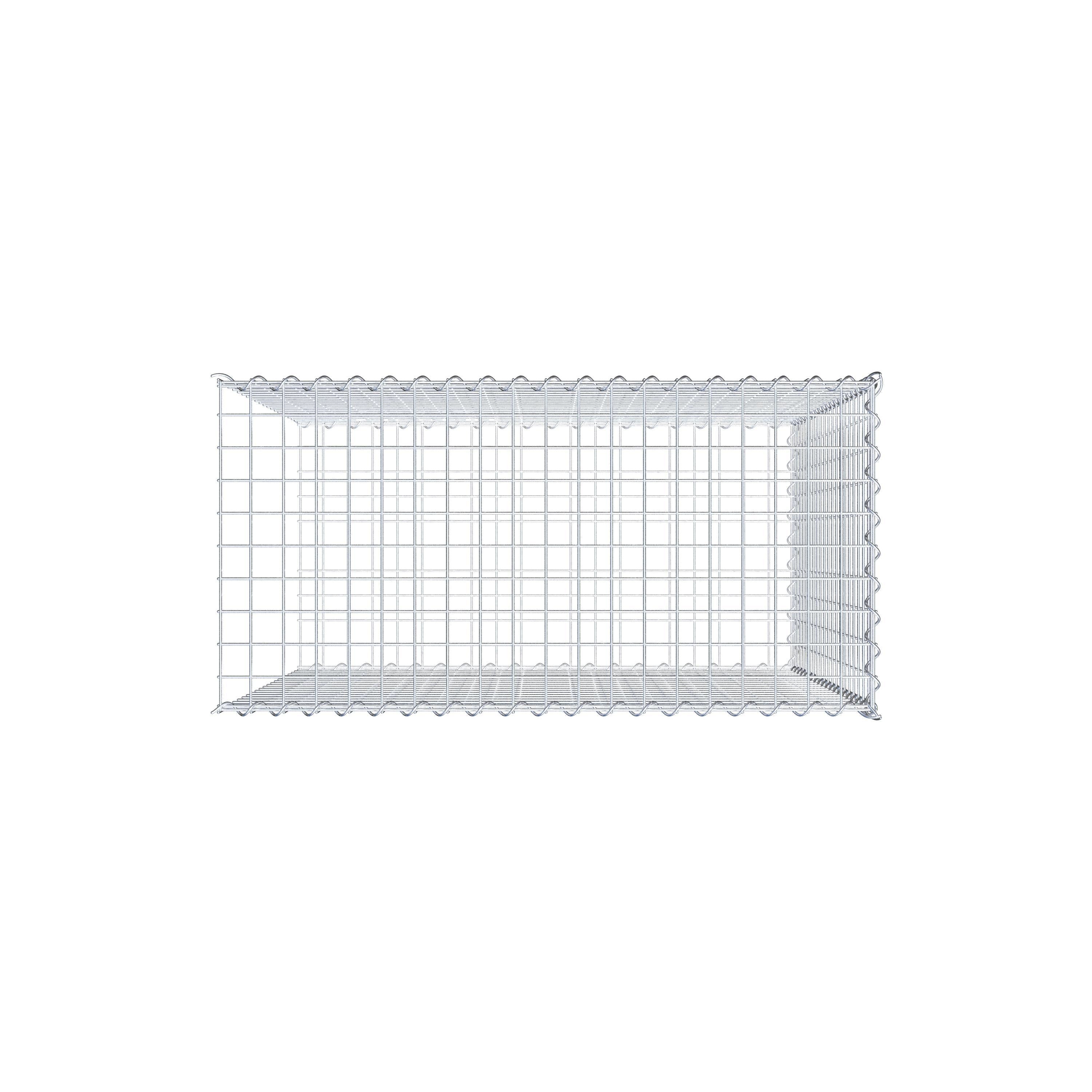 Opvokset gabion type 2 100 cm x 100 cm x 50 cm (L x H x D), maskestørrelse 5 cm x 5 cm, spiral