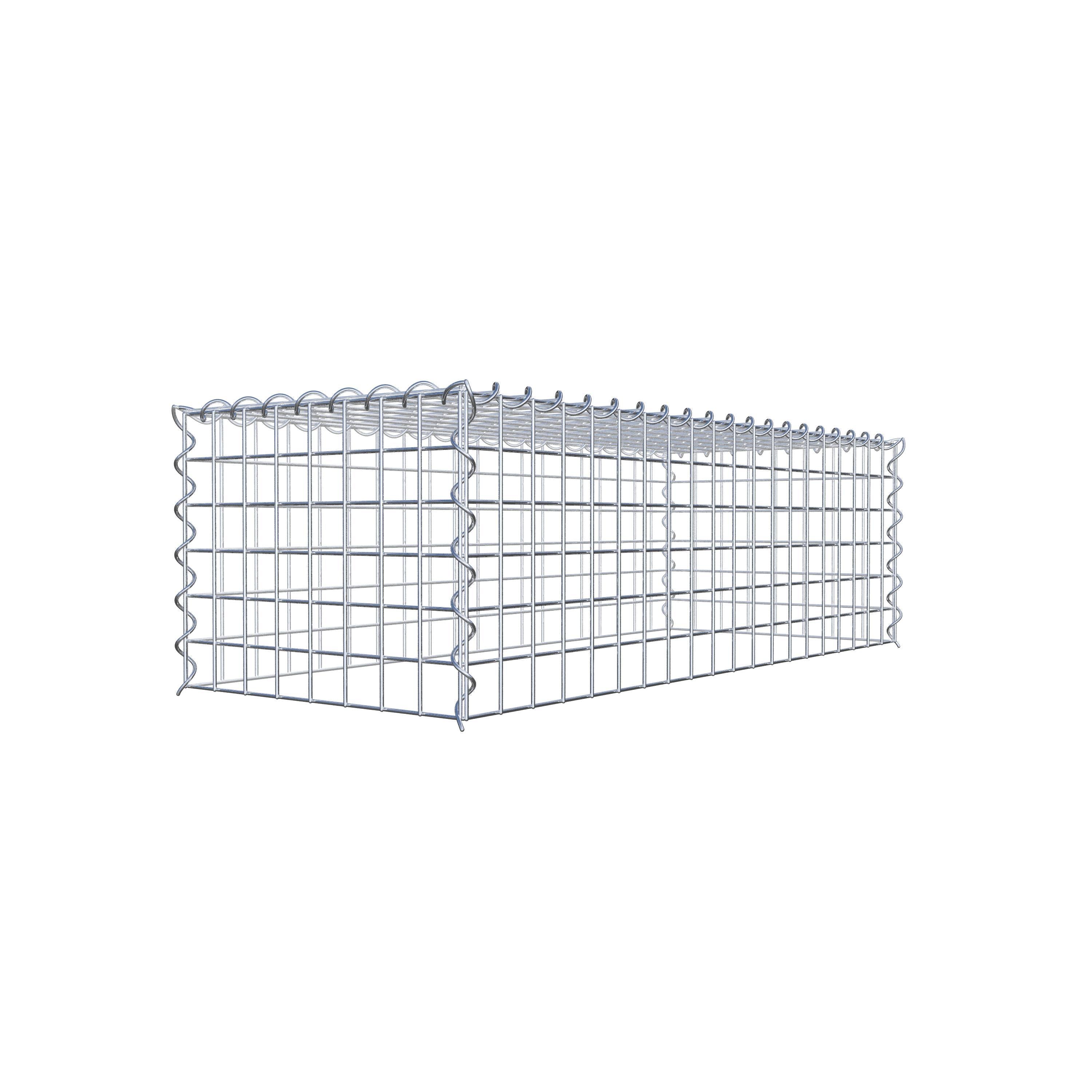 Opvokset gabion type 3 100 cm x 30 cm x 40 cm (L x H x D), maskestørrelse 5 cm x 5 cm, spiral