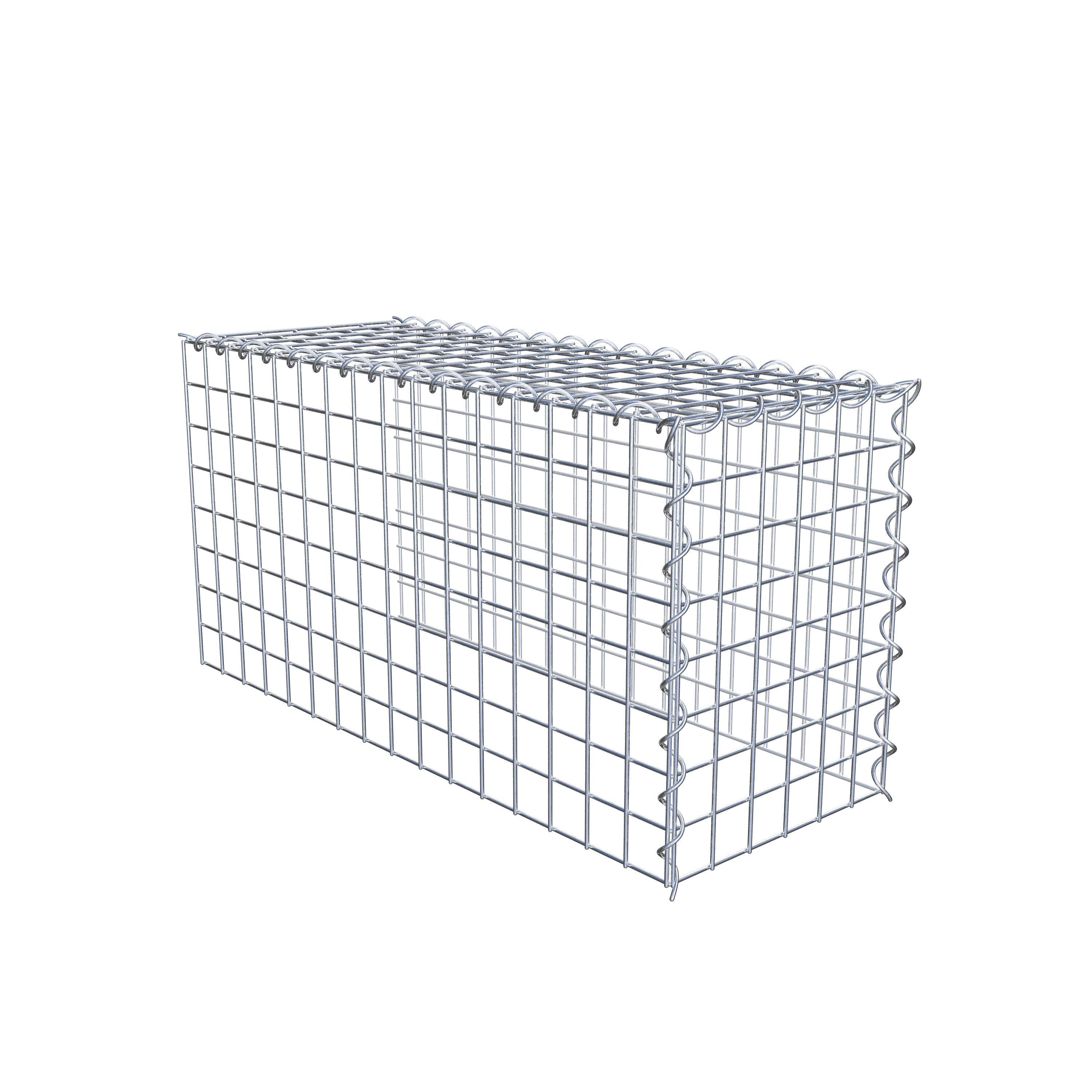 Opvokset gabion type 4 80 cm x 40 cm x 30 cm (L x H x D), maskestørrelse 5 cm x 5 cm, spiral