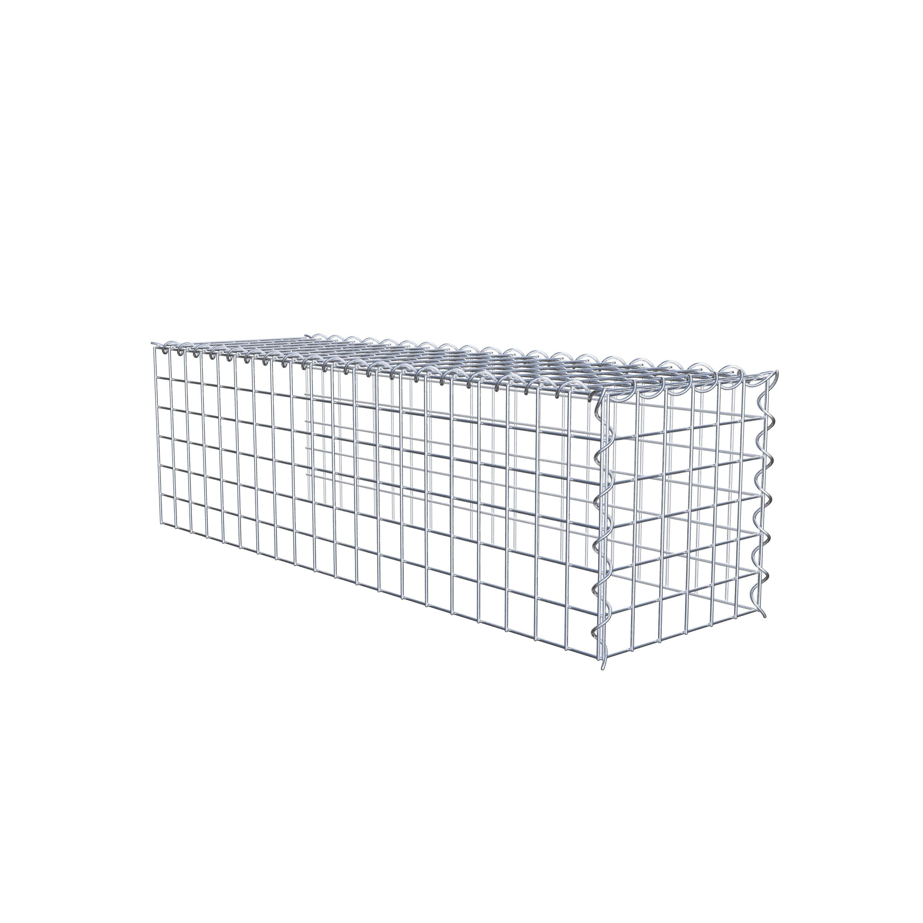 Udvokset gabion type 4 100 cm x 30 cm x 30 cm (L x H x D), maskestørrelse 5 cm x 5 cm, spiral