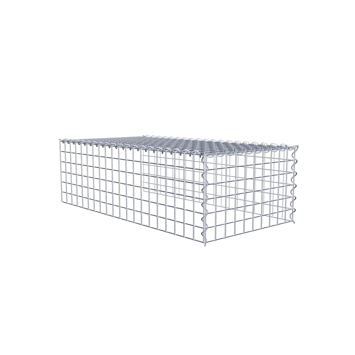 Gabion rapporté type 4 100 cm x 30 cm x 50 cm (L x H x P), mailles 5 cm x 5 cm, spirale