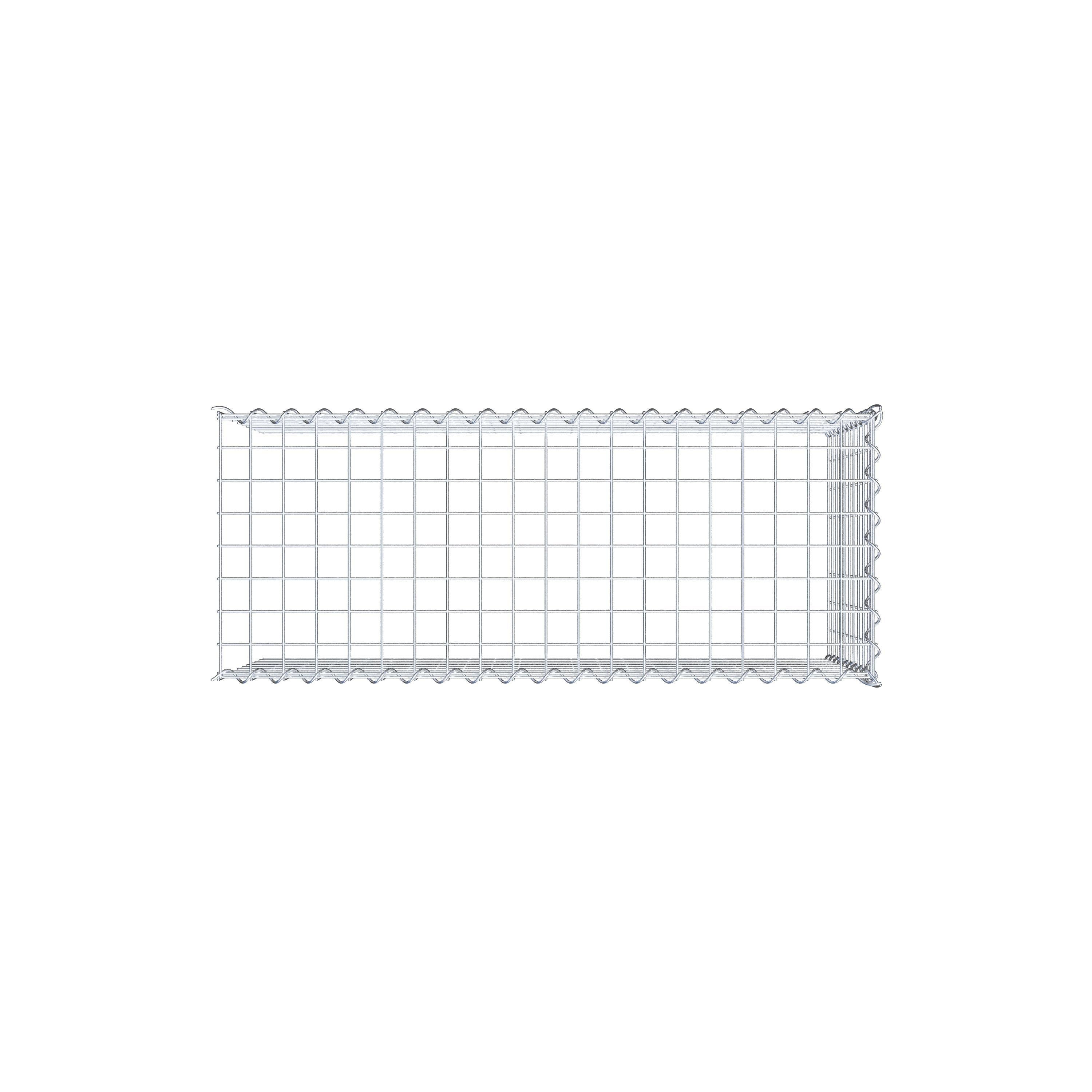 Opvokset gabion type 4 100 cm x 50 cm x 40 cm (L x H x D), maskestørrelse 5 cm x 5 cm, spiral