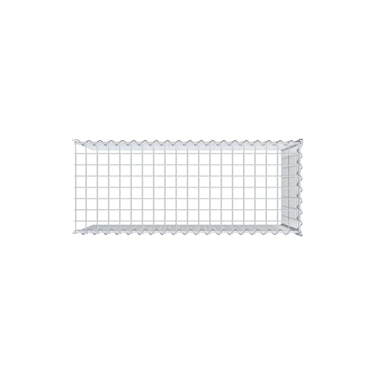 Opvokset gabion type 4 100 cm x 60 cm x 40 cm (L x H x D), maskestørrelse 5 cm x 5 cm, spiral