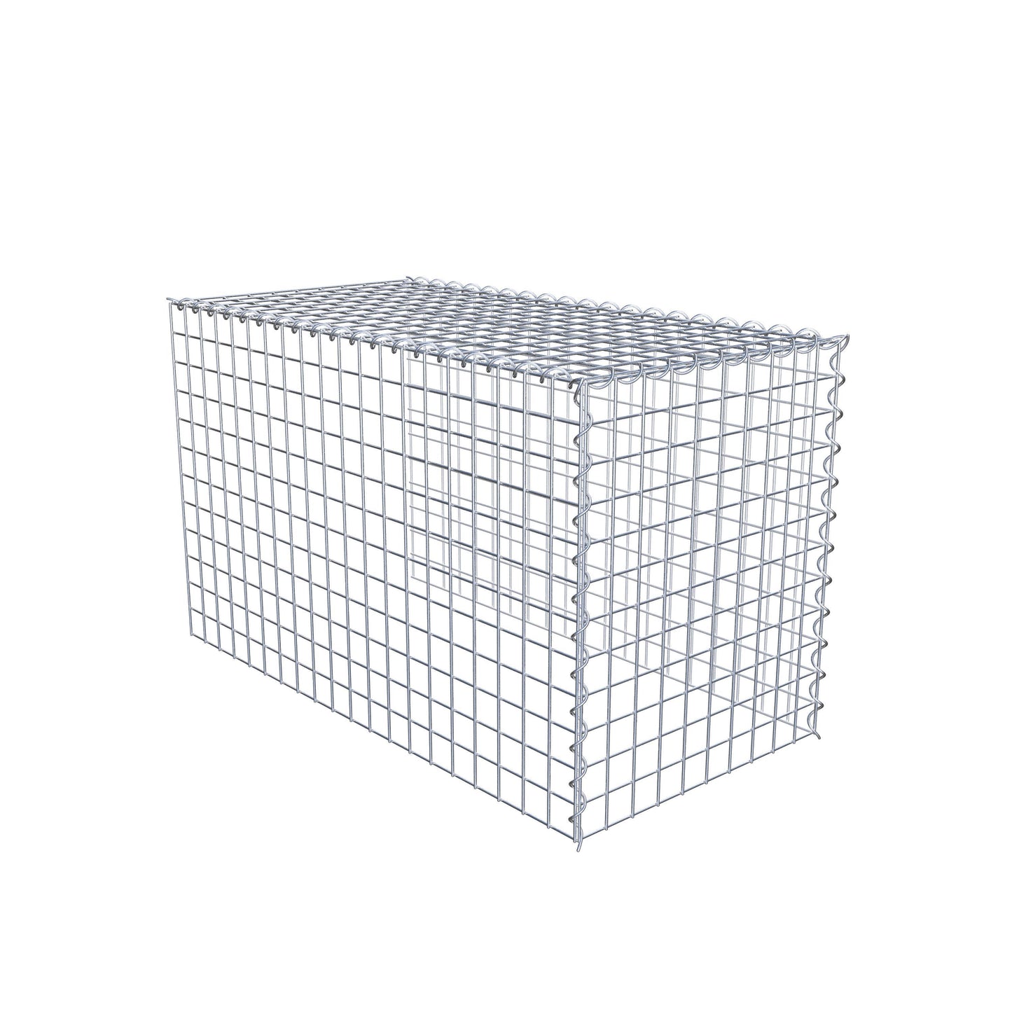 Opvokset gabion type 4 100 cm x 60 cm x 50 cm (L x H x D), maskestørrelse 5 cm x 5 cm, spiral