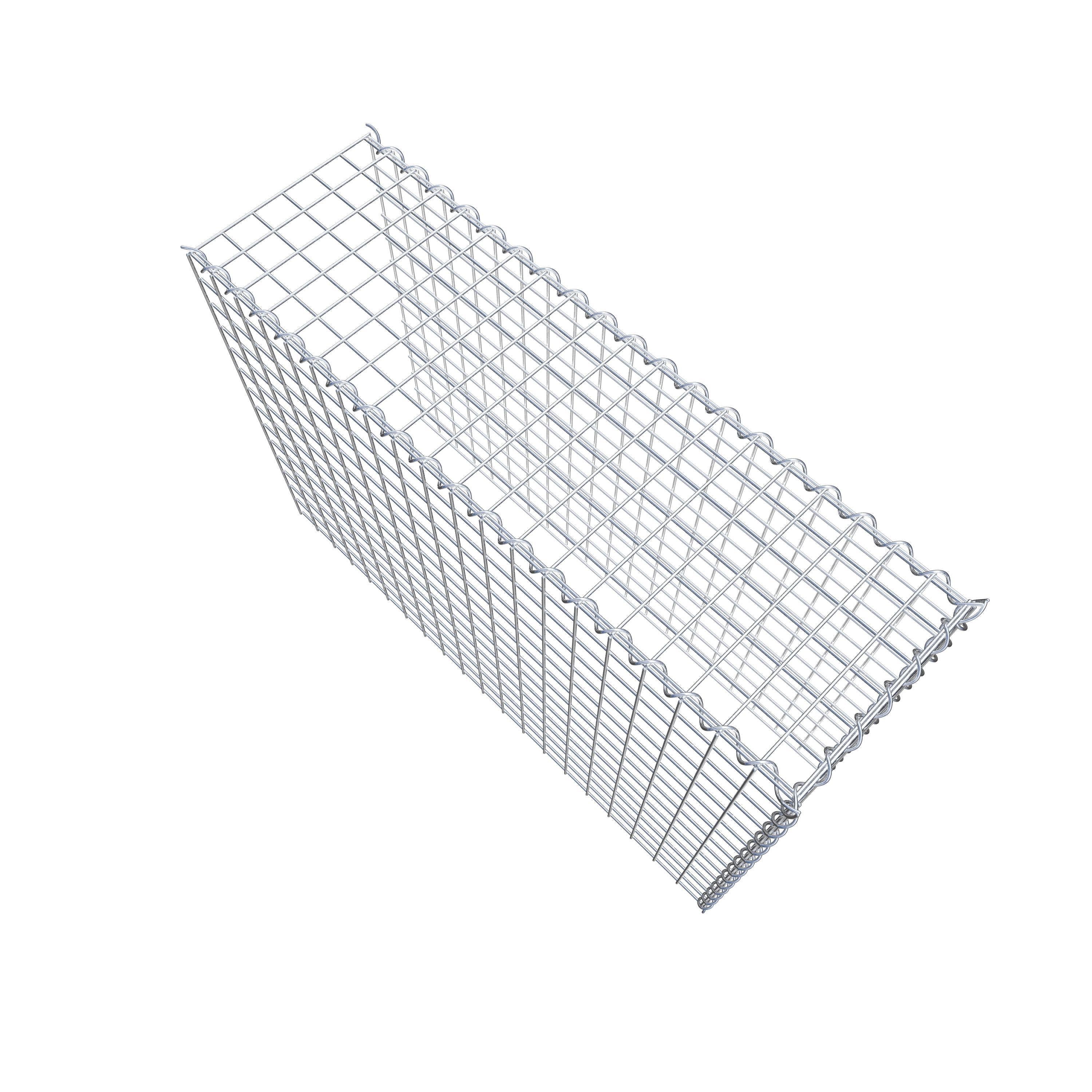 Opvokset gabion type 4 100 cm x 70 cm x 30 cm (L x H x D), maskestørrelse 5 cm x 5 cm, spiral