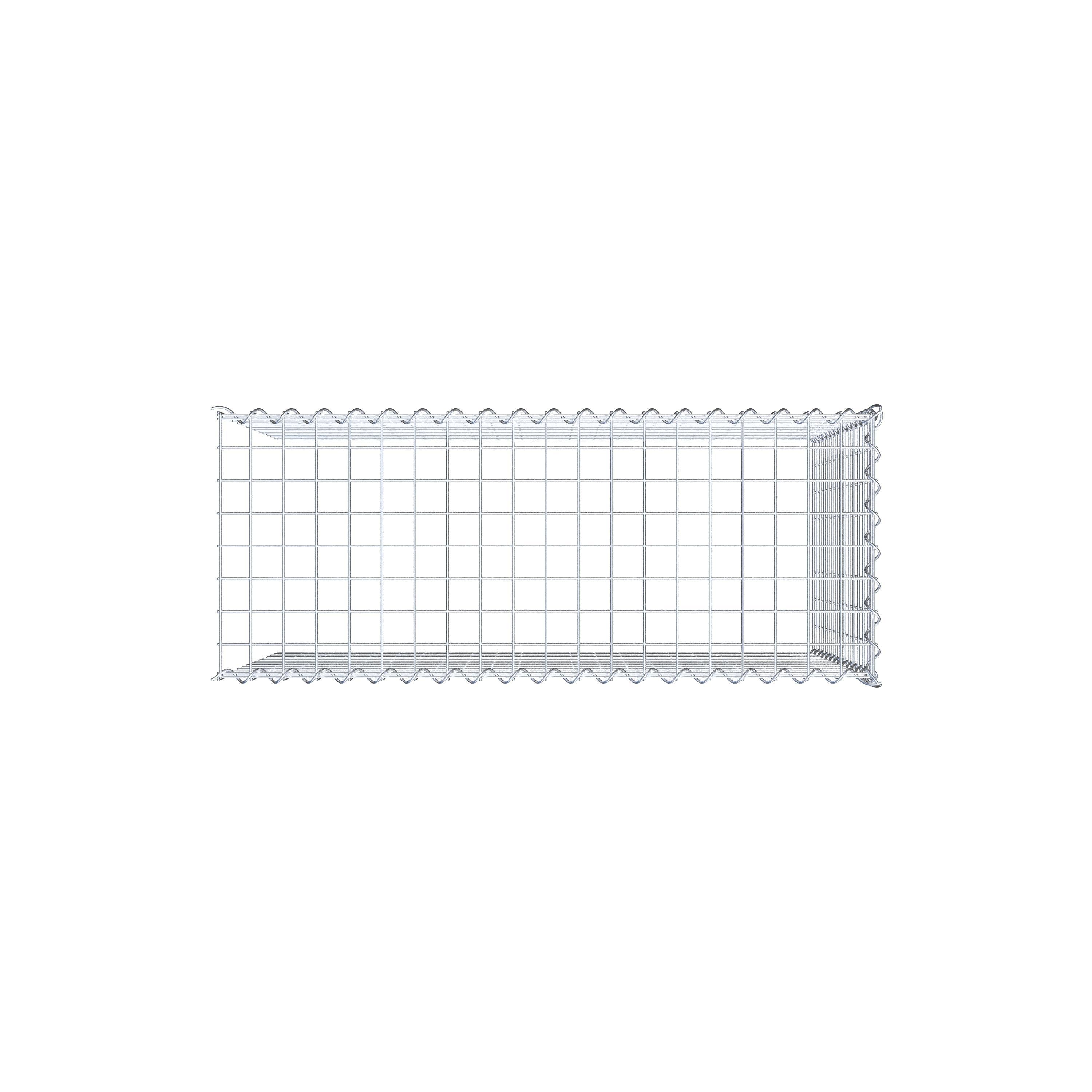 Opvokset gabion type 4 100 cm x 70 cm x 40 cm (L x H x D), maskestørrelse 5 cm x 5 cm, spiral