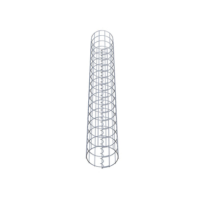 Coluna de gabião com diâmetro de 22 cm, malha redonda de 5 x 10 cm