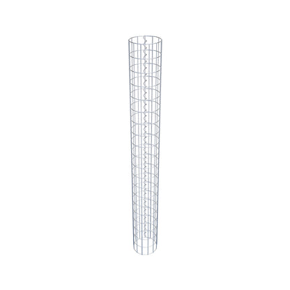Coluna de gabião com diâmetro de 22 cm, malha redonda de 5 x 10 cm
