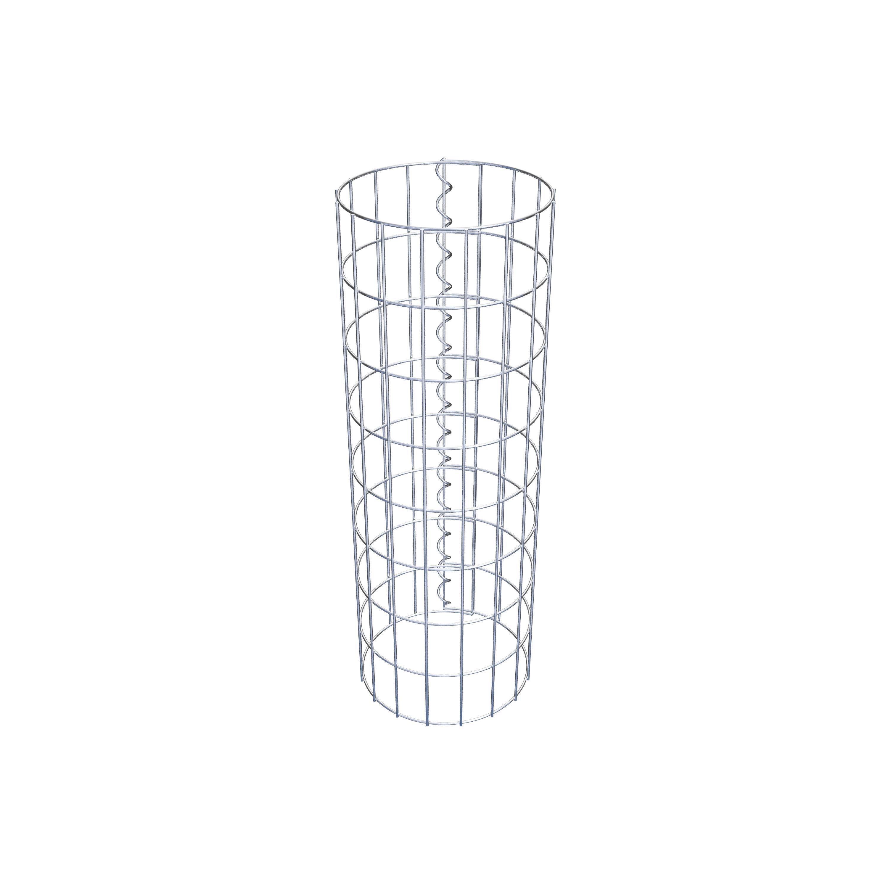 Coluna de gabião com diâmetro de 27 cm, malha redonda de 5 x 10 cm