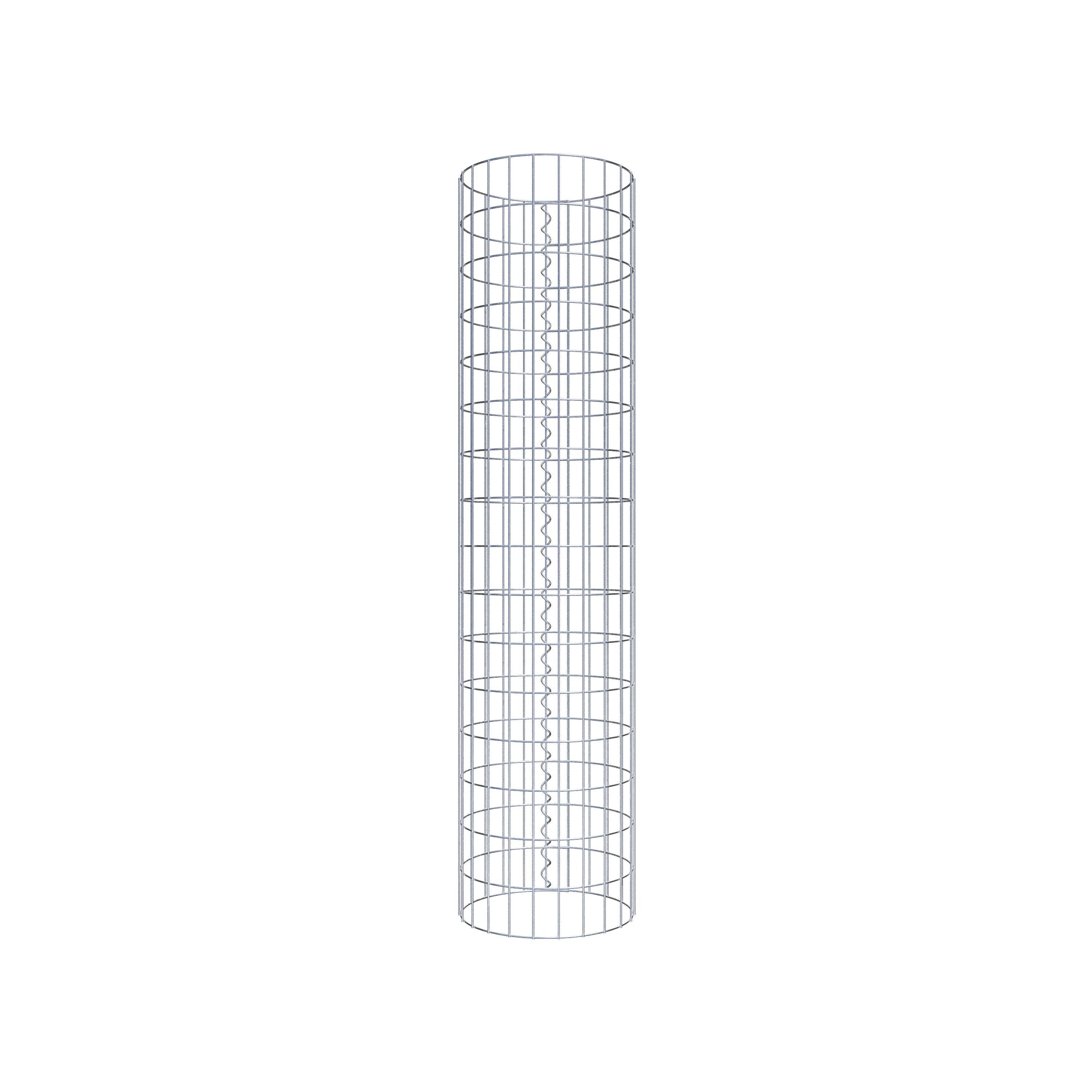 Gabion column around 37 cm diameter, 160 cm height, mesh size 5 cm x 10 cm