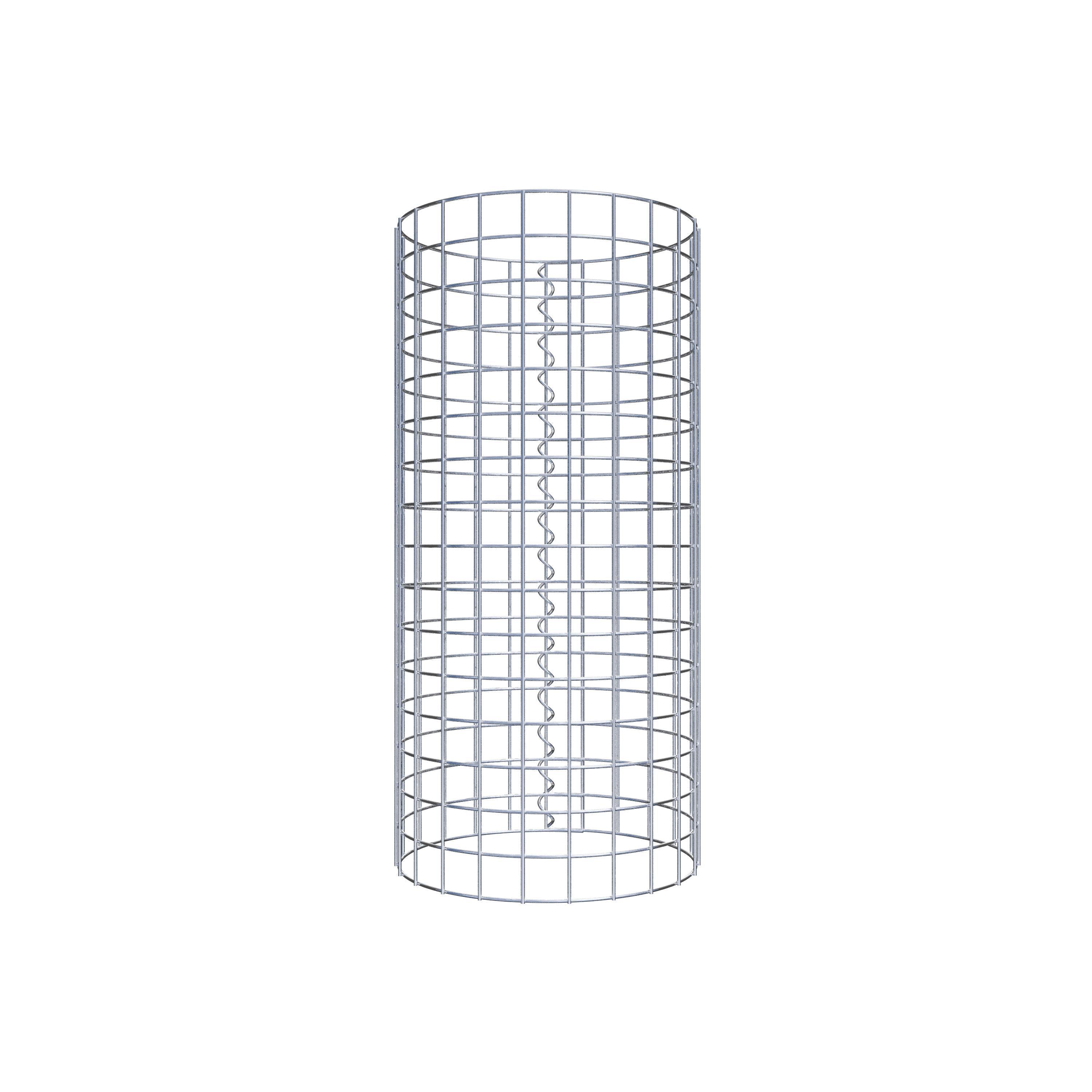 Gabion column around 37 cm diameter, 80 cm height, mesh size 5 cm x 5 cm