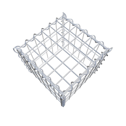 Opbouw schanskorf type 3 30 cm x 30 cm x 30 cm (L x H x D), maaswijdte 5 cm x 10 cm, spiraalvormig