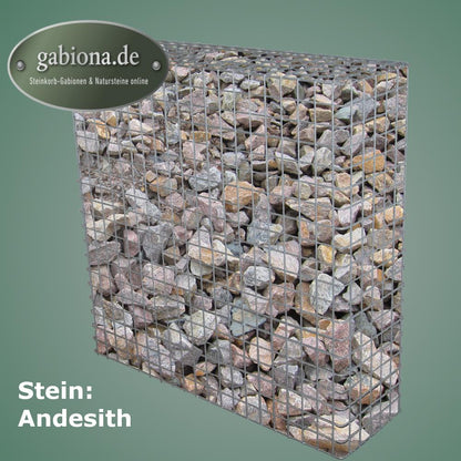 Gabião galvanizado a quente 102 cm x 102 cm x 32 cm, malhagem 5 cm x 5 cm, totalmente soldado