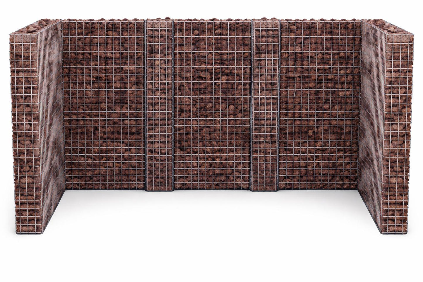 Gabionen Mülltonnenbox  3 Tonnen, 60120 l, 115 cm Höhe