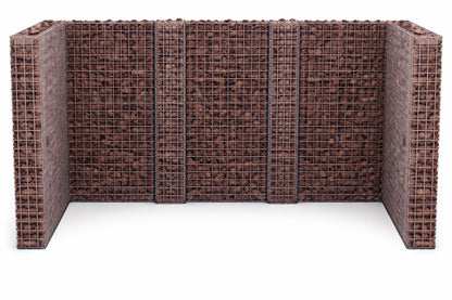 Gabionen Mülltonnenbox  3 Tonnen, 60120 l, 115 cm Höhe