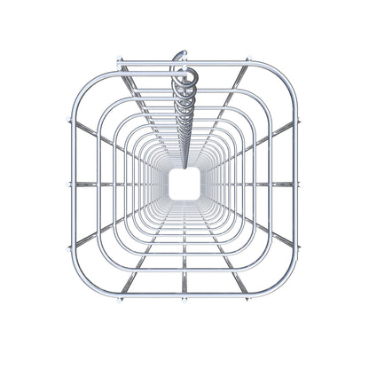 Coluna de gabião quadrada galvanizada a quente, 17 cm x 17 cm, 200 cm de altura, malha 5 cm x 10 cm