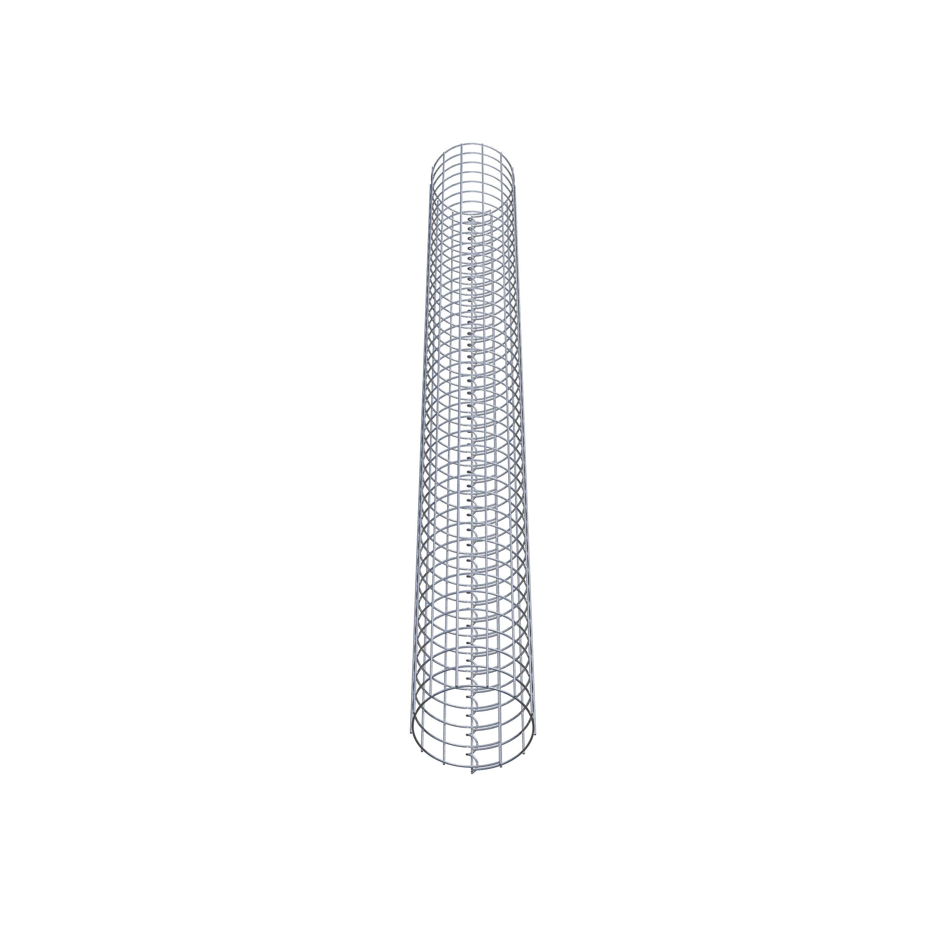 Round gabion column, hot-dip galvanized, 22 cm diameter, 200 cm height, MW 5 cm x 5 cm