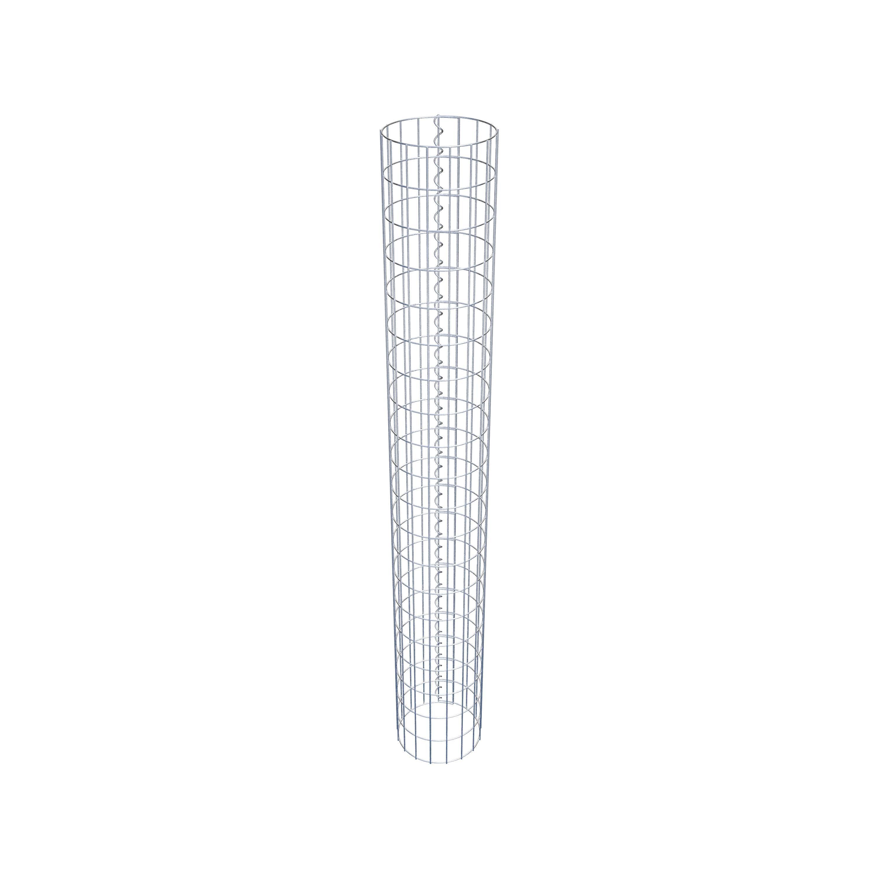 Gabionensäule rund feuerverzinkt, 27 cm Durchmesser, 200 cm Höhe, MW 5 cm x 10 cm