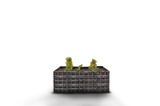 Canteiro quadrado elevado sem pedras 130 cm x 50 cm x 80 cm