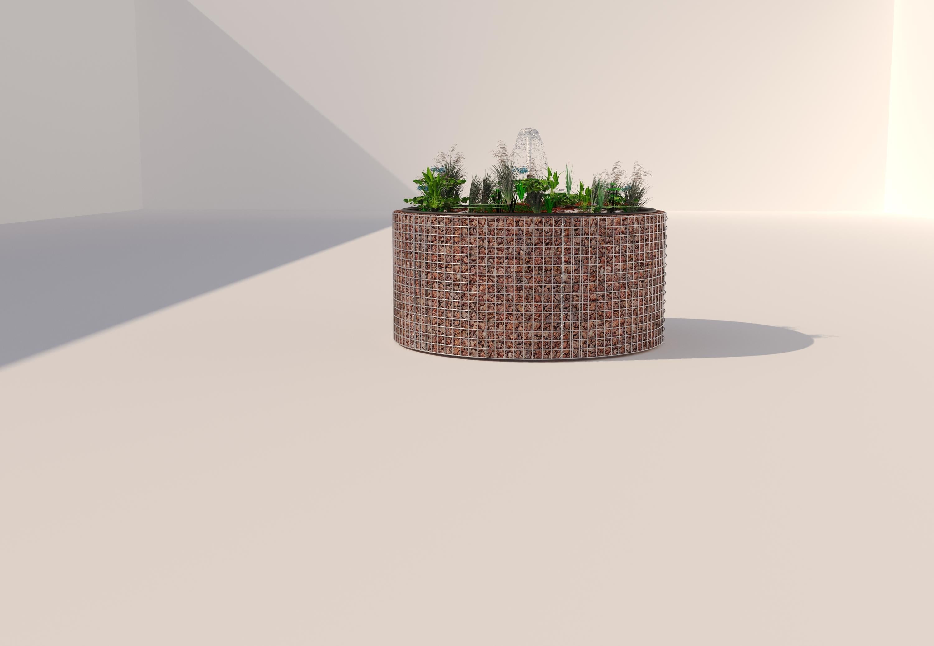 Gabion raised pond round, outer diameter 172 cm, height 80 cm, mesh size 5 x 5 cm, wall thickness 15 cm