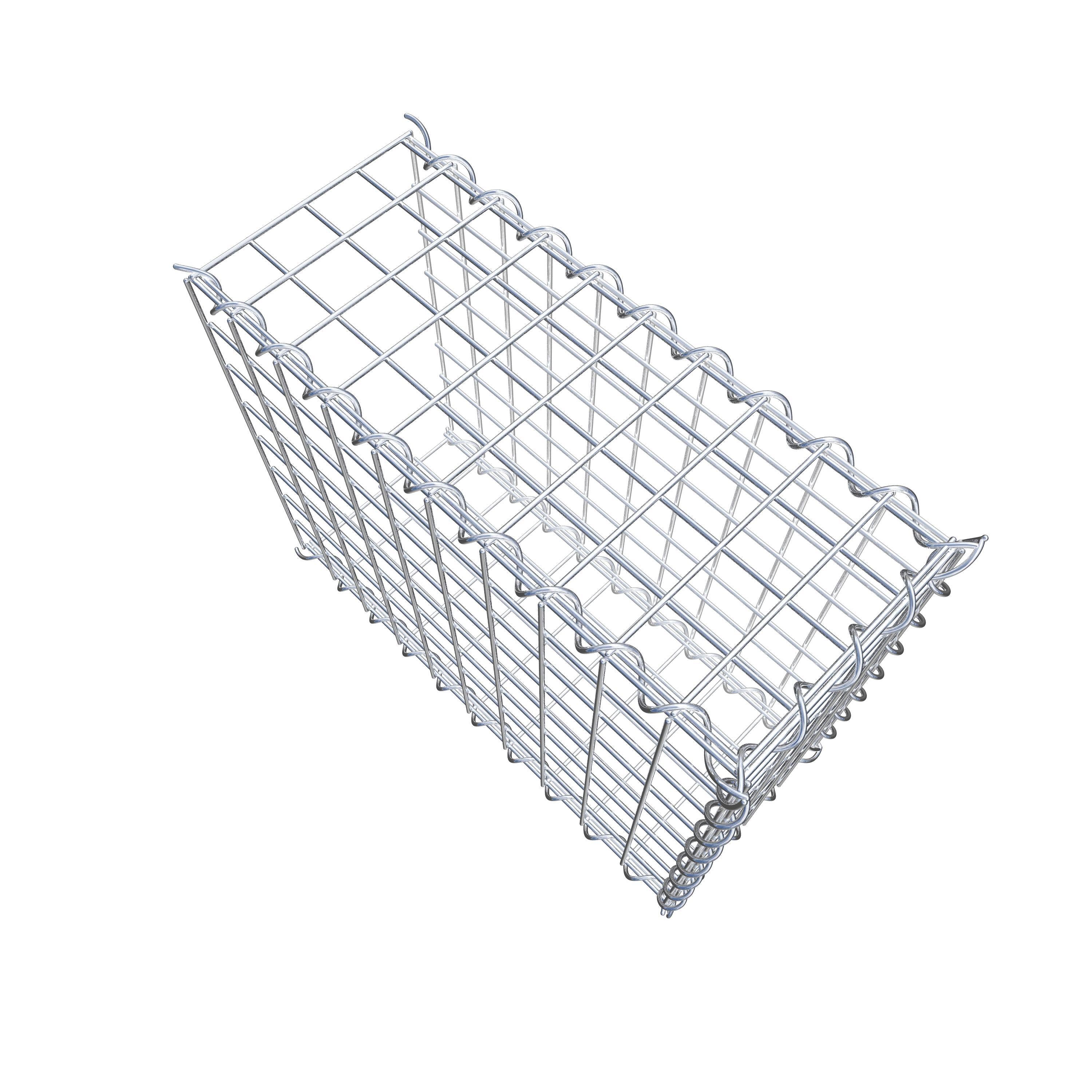 Opvokset gabion type 2 50 cm x 40 cm x 20 cm (L x H x D), maskestørrelse 5 cm x 5 cm, spiral