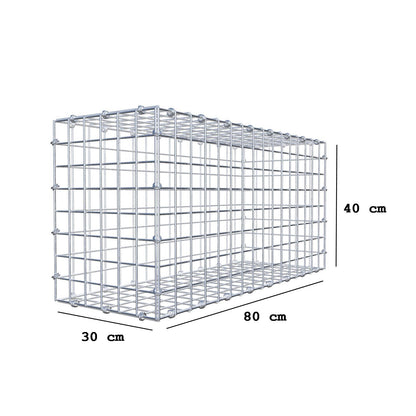 Gabion 80 cm x 40 cm x 30 cm (L x H x P), mailles 5 x 5 cm, anneau en spirale
