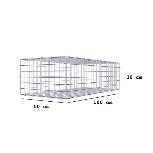 Gabião 100 cm x 30 cm x 50 cm (C x A x P), malhagem 5 x 5 cm, anel espiral