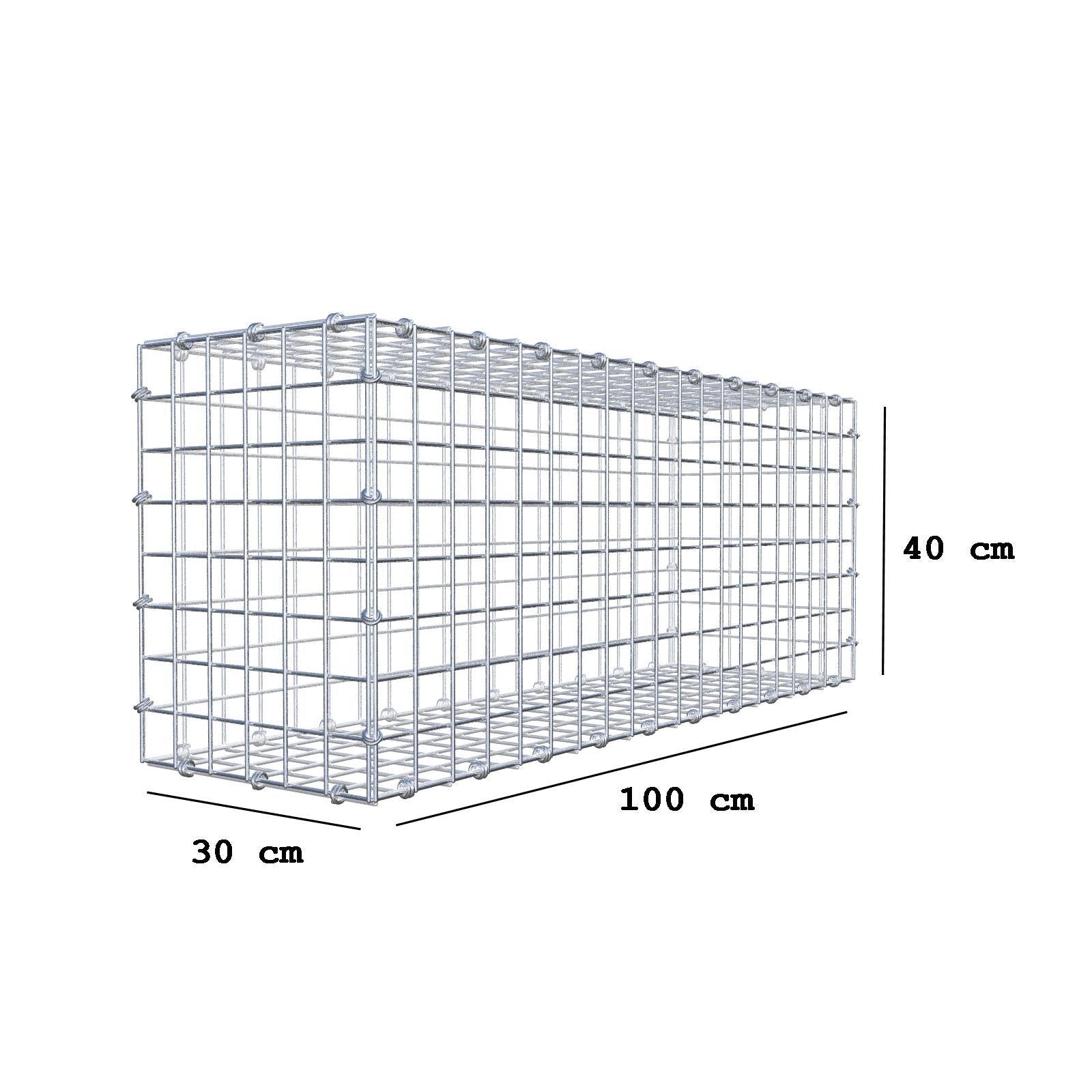 Gabion 100 cm x 40 cm x 30 cm (L x H x P), mailles 5 x 5 cm, anneau en spirale