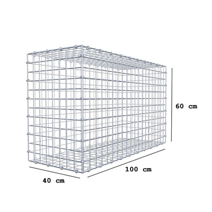 Gabion 100 cm x 60 cm x 40 cm (L x H x P), mailles 5 x 5 cm, anneau en spirale