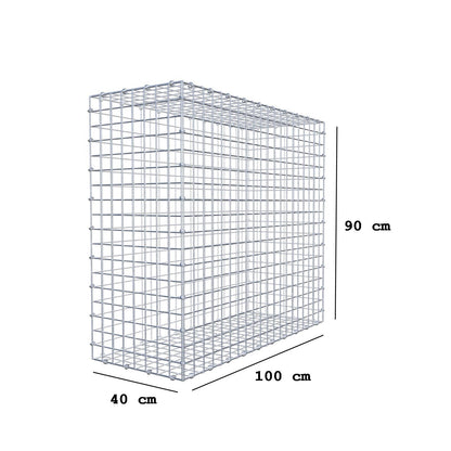 Gabione 100 cm x 90 cm x 40 cm (L x H x T), Maschenweite 5 x 5 cm, Spiralring