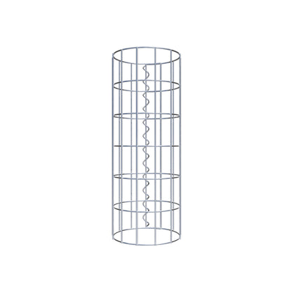 Coluna de gabião com diâmetro de 22 cm, malha redonda de 5 x 10 cm