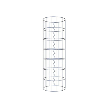 Coluna de gabião com diâmetro de 22 cm, malha redonda de 5 x 10 cm
