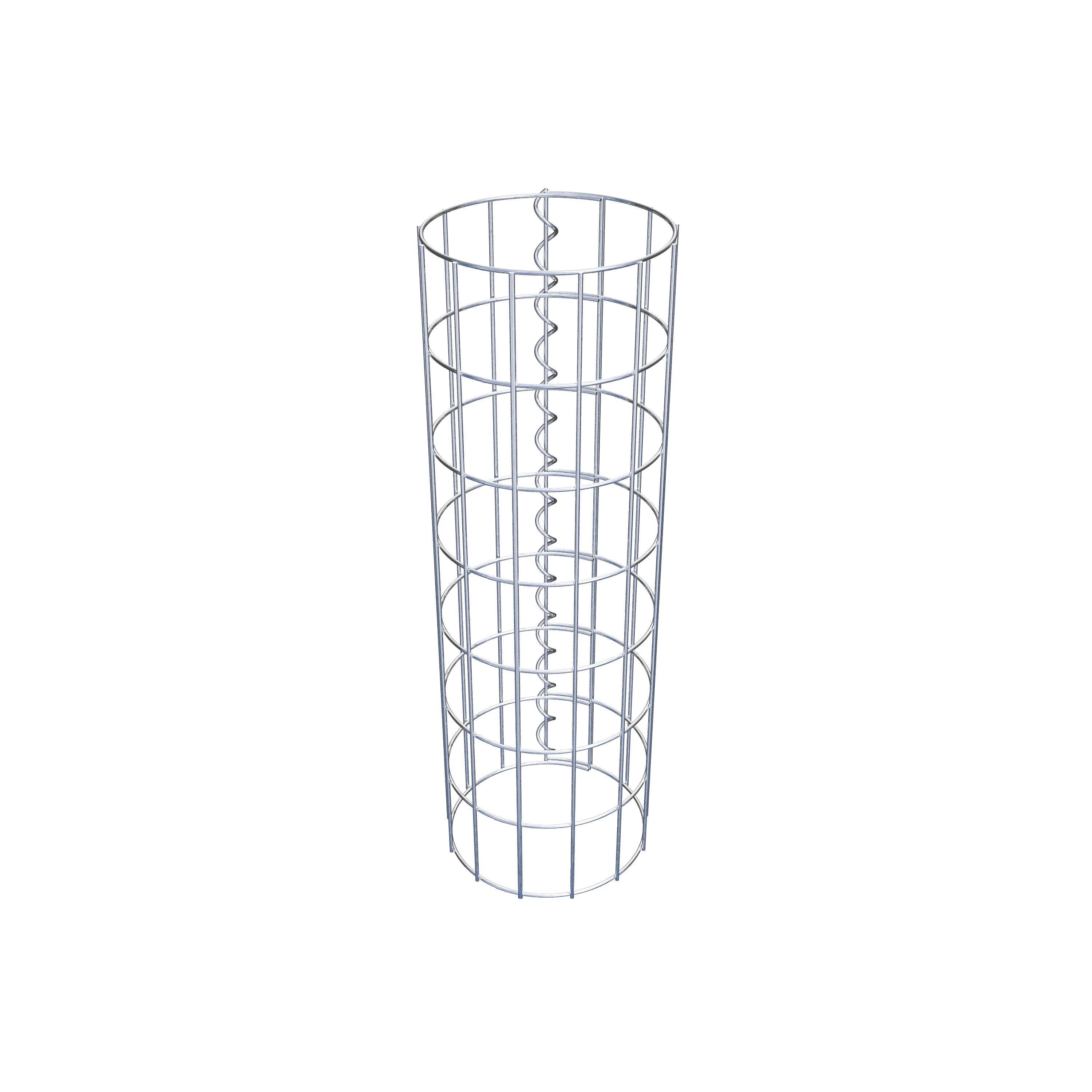 Coluna de gabião com diâmetro de 22 cm, malha redonda de 5 x 10 cm