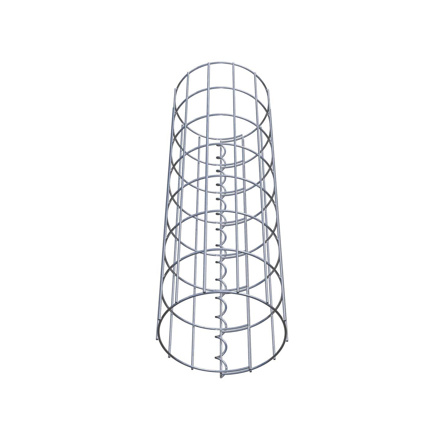 Coluna de gabião com diâmetro de 22 cm, malha redonda de 5 x 10 cm