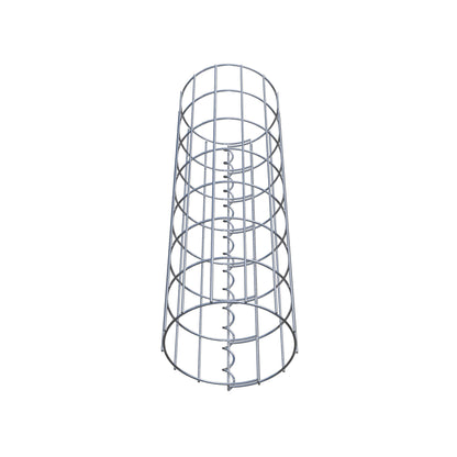Coluna de gabião com diâmetro de 22 cm, malha redonda de 5 x 10 cm