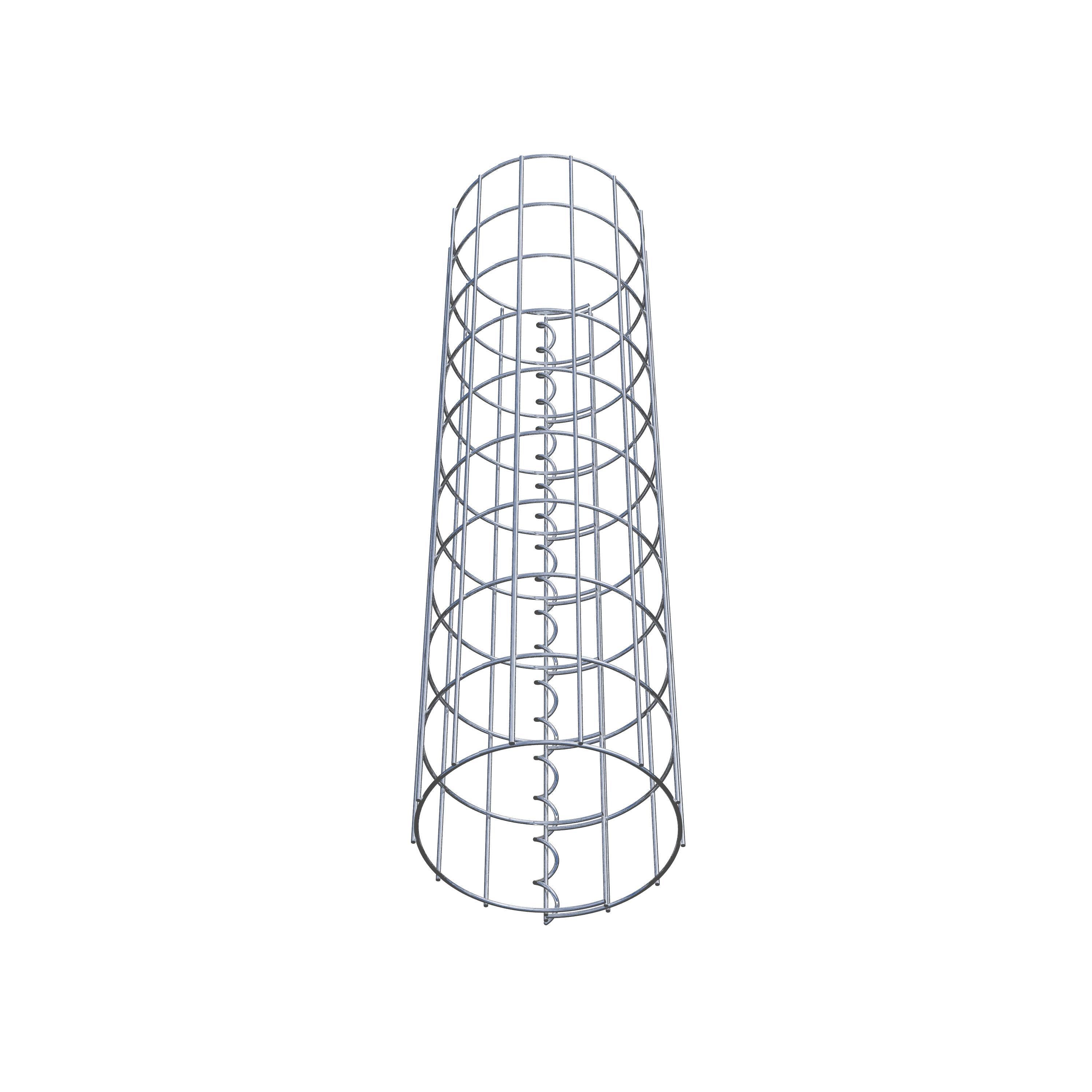 Coluna de gabião com diâmetro de 22 cm, malha redonda de 5 x 10 cm