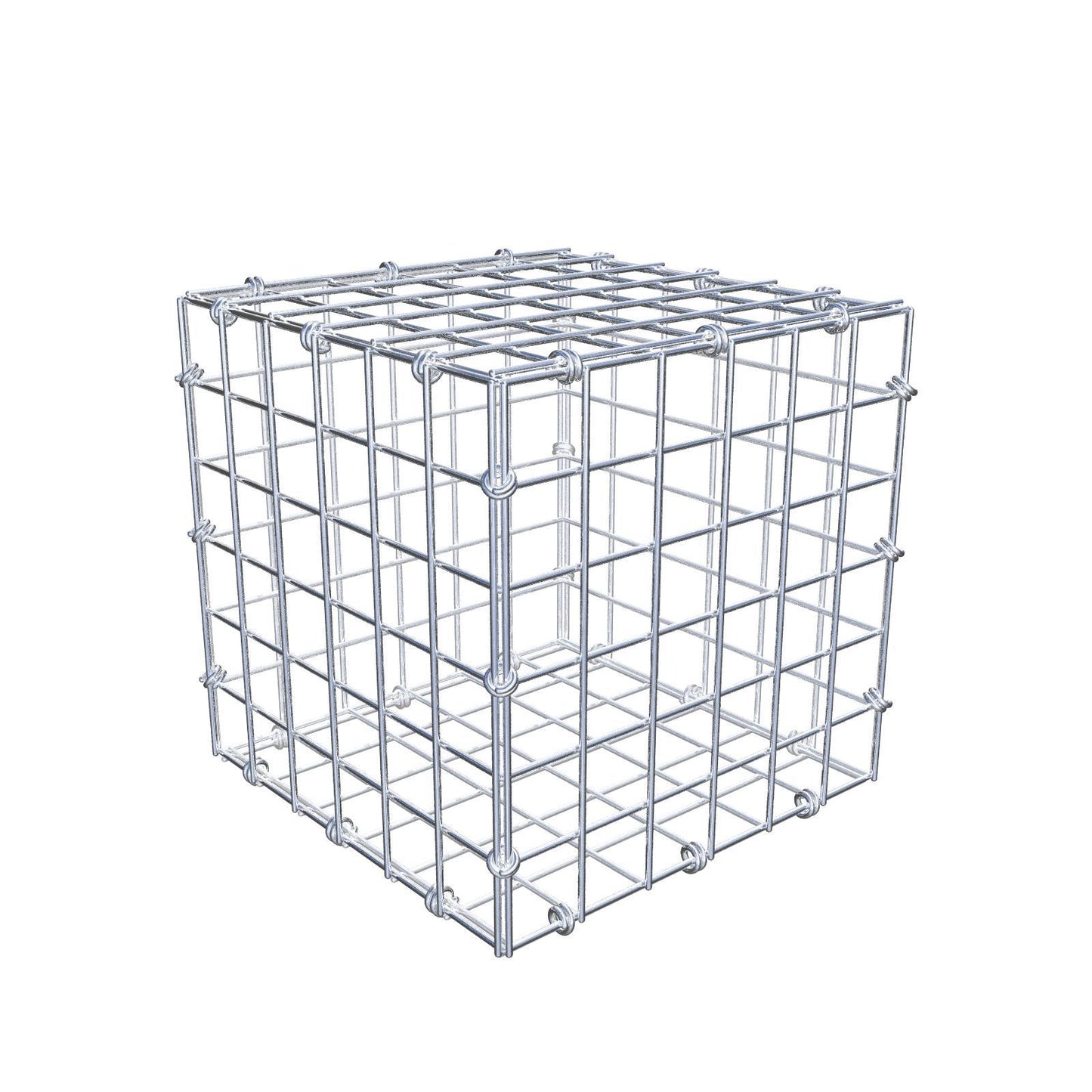 Gabion 30 cm x 30 cm x 30 cm (L x H x D), maskestørrelse 5 x 5 cm, spiralring