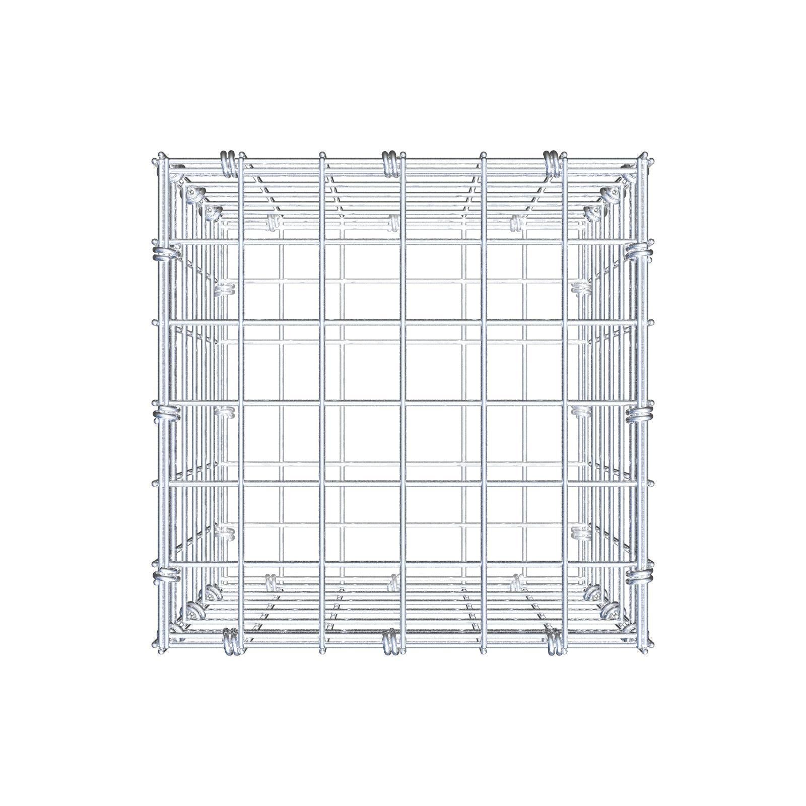 Gabion 30 cm x 30 cm x 30 cm (L x H x P), mailles 5 x 5 cm, anneau en spirale