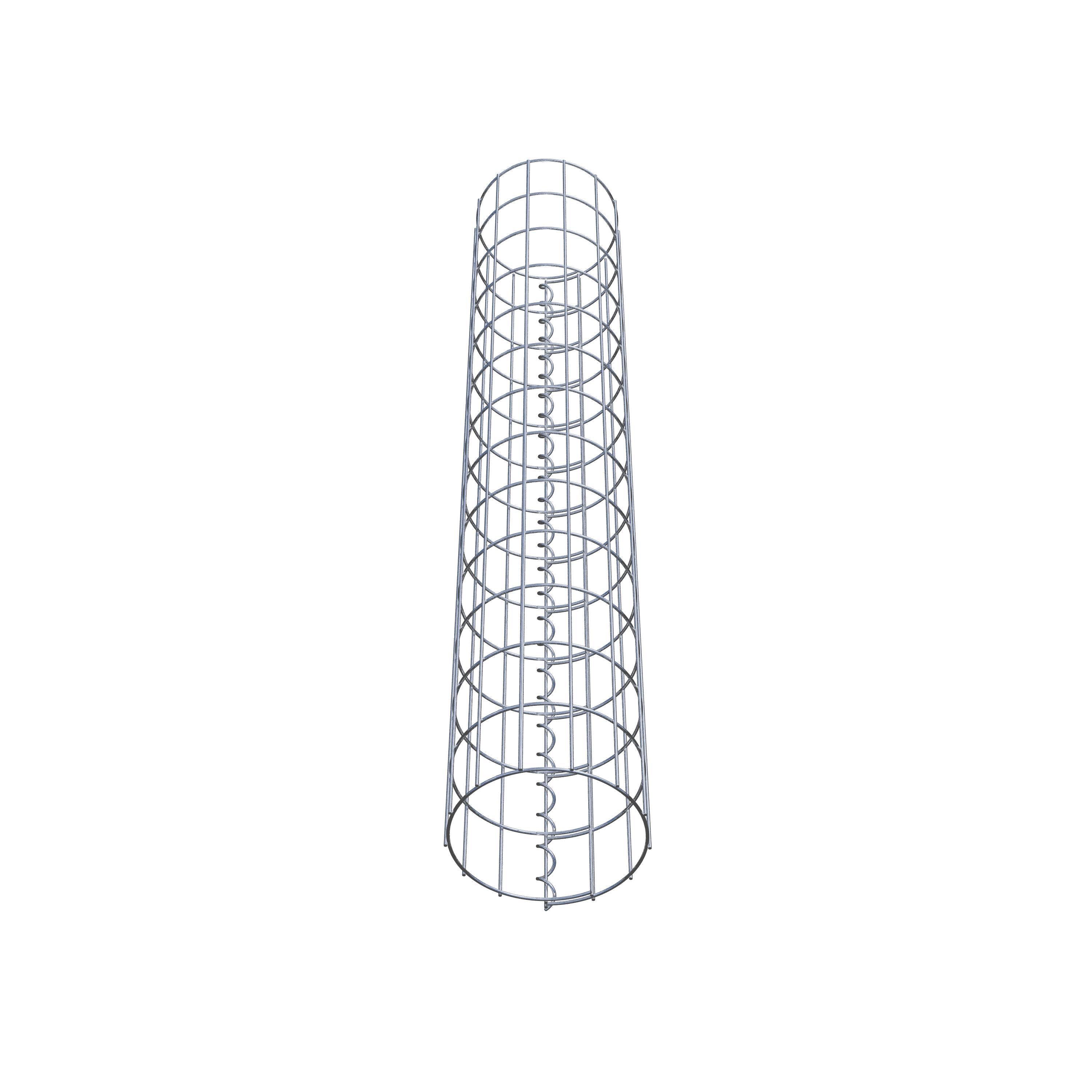 Coluna de gabião com diâmetro de 22 cm, malha redonda de 5 x 10 cm