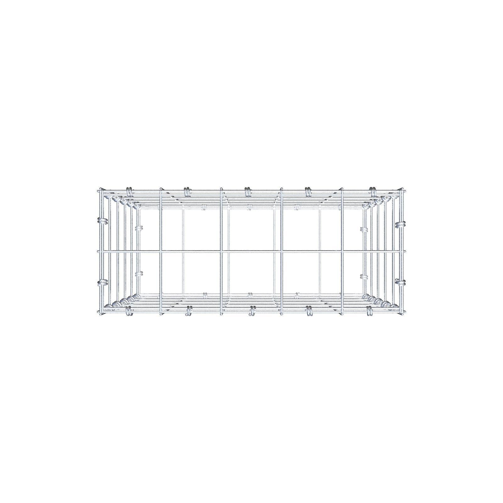 Gabion 50 cm x 50 cm x 20 cm (L x H x D), maskstorlek 10 x 10 cm, spiralring